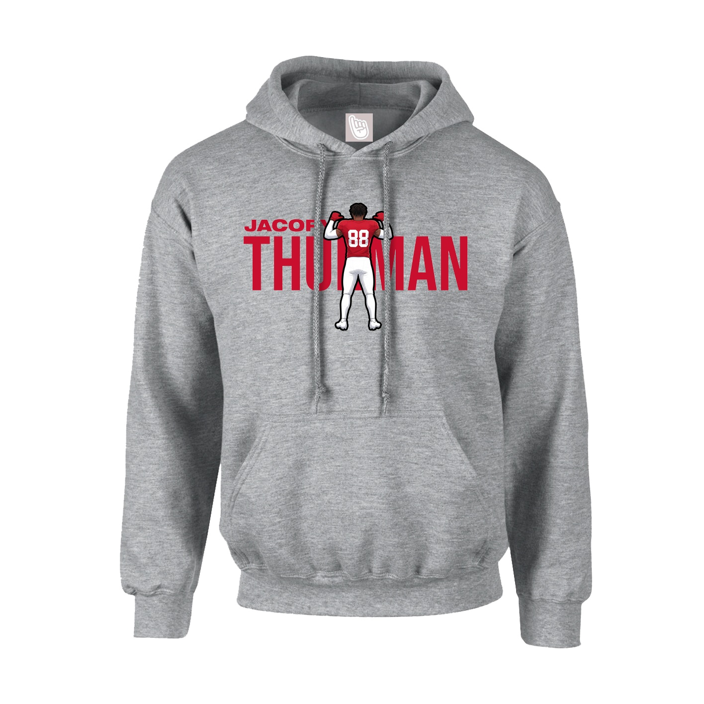 Hoodie — Player Name in Grey