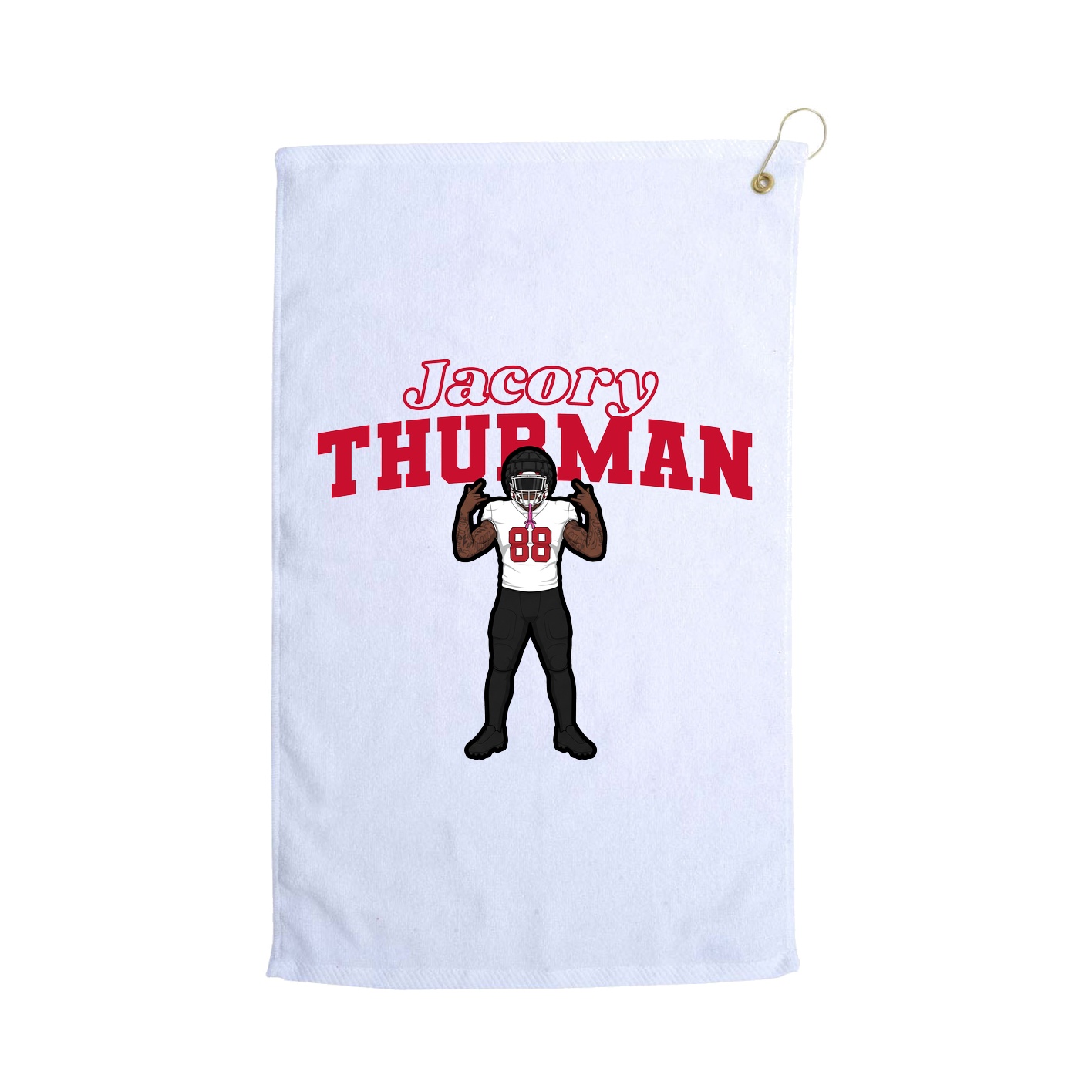 Golf Towel — Name Arch in White