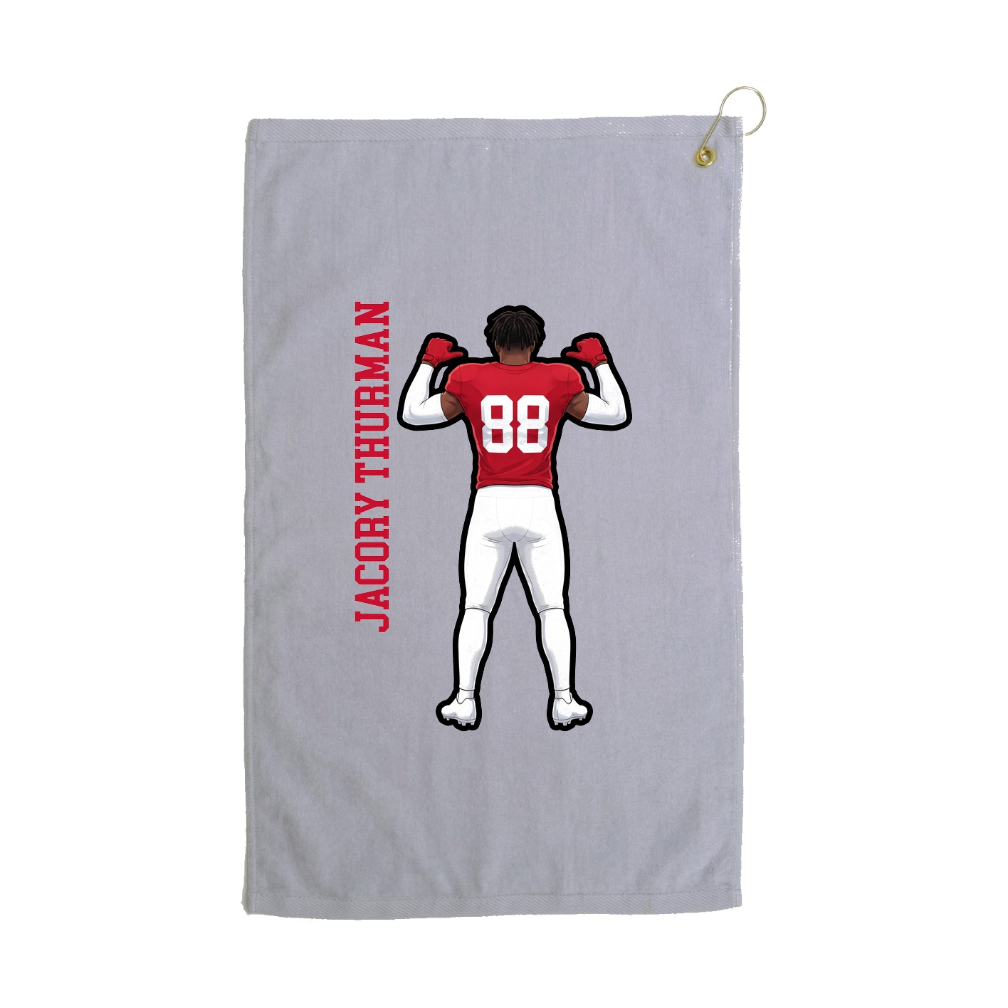 Golf Towel — Name Vertical in Grey