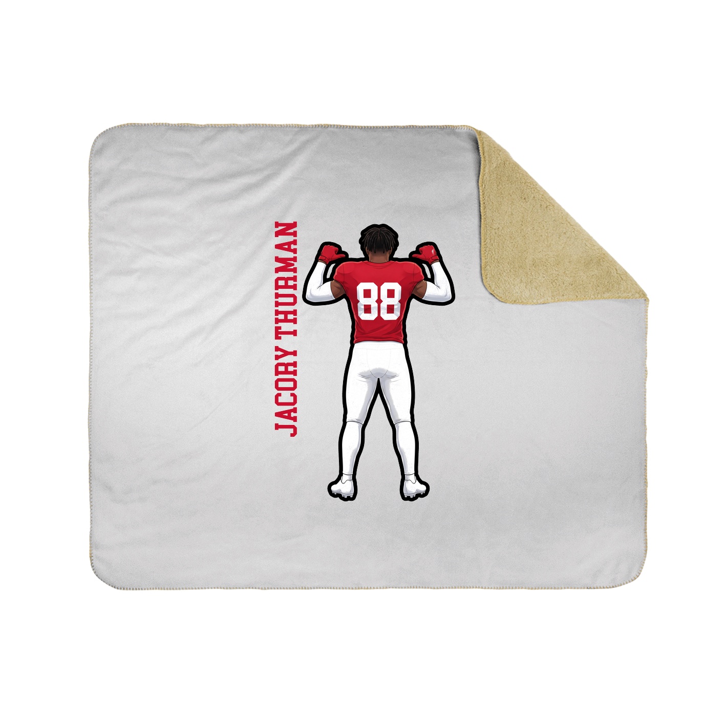 Throw Blanket — Name Vertical in White