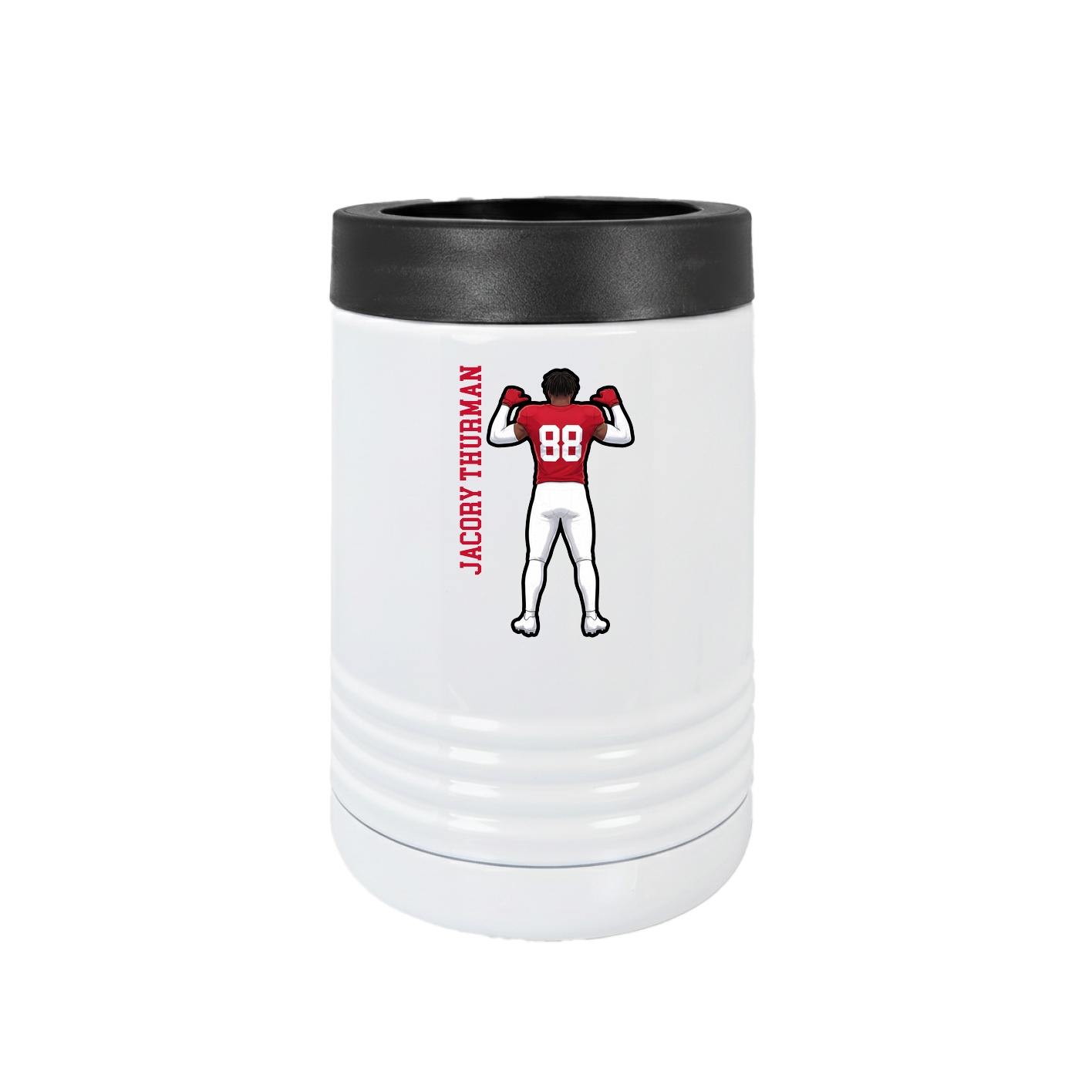 Beverage Holder — Name Vertical in White