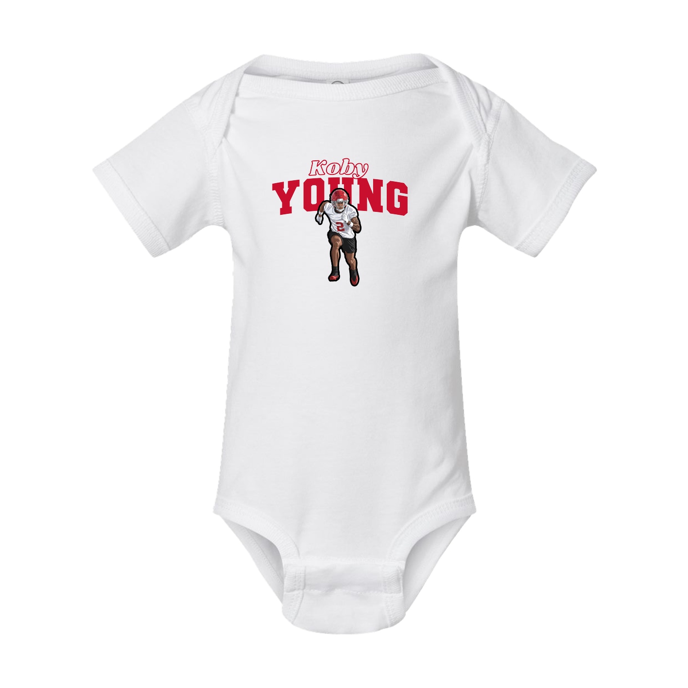 Baby Onesie — Name Arch in White