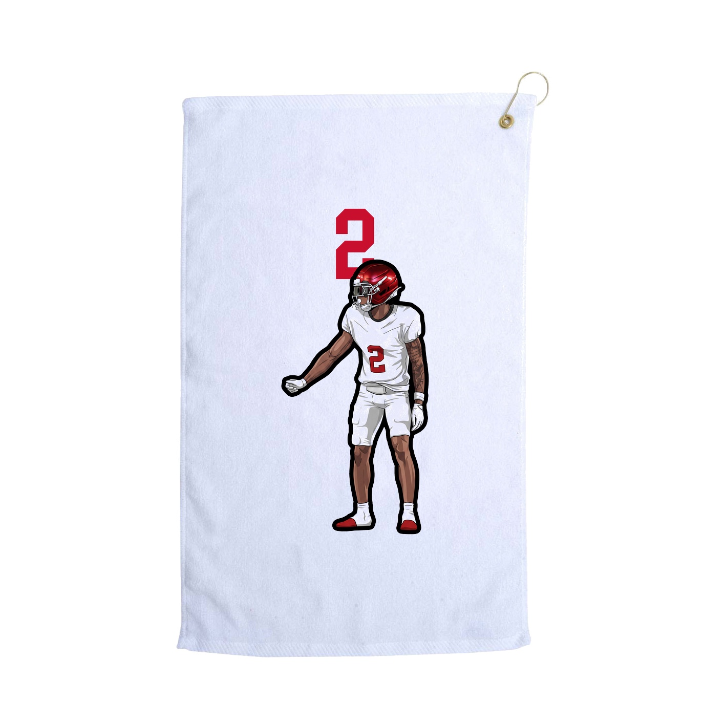 Golf Towel — Number Top in White