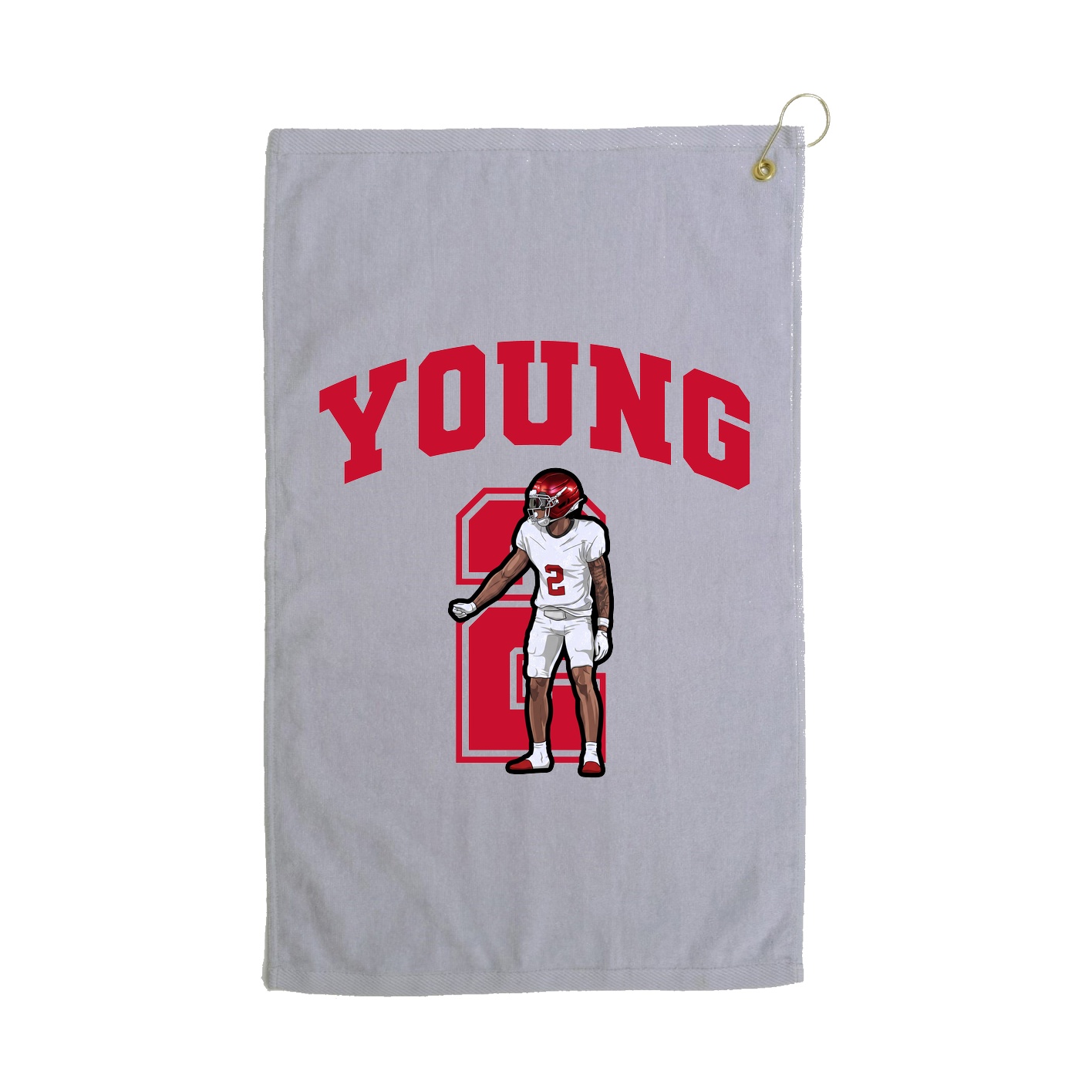 Golf Towel — Number in Grey