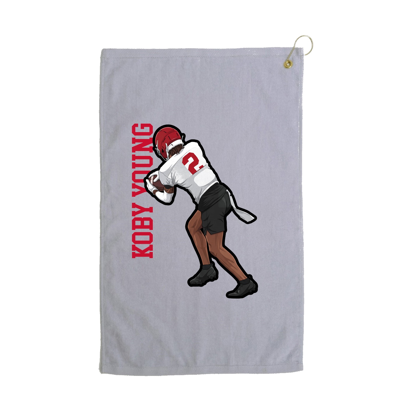 Golf Towel — Name Vertical in Grey