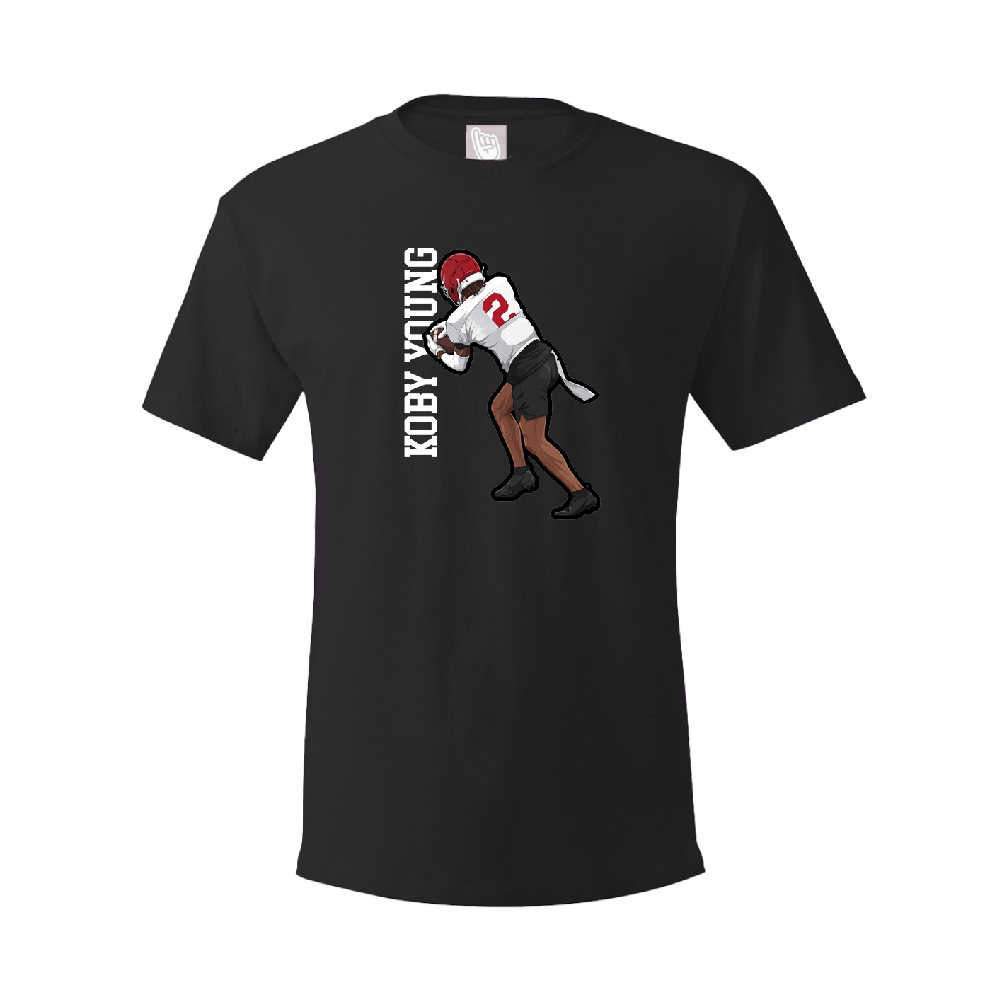 Youth Tee — Name Vertical in Black