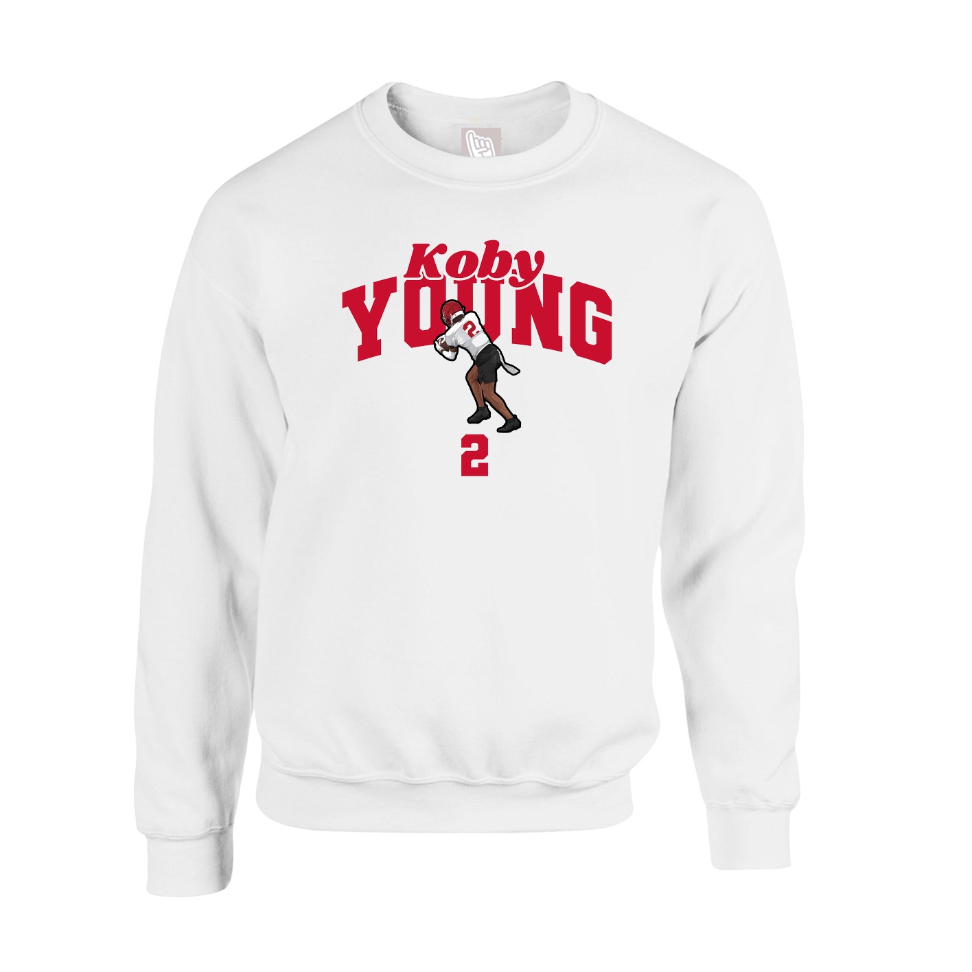 Fleece Crew — Signature Arch in White