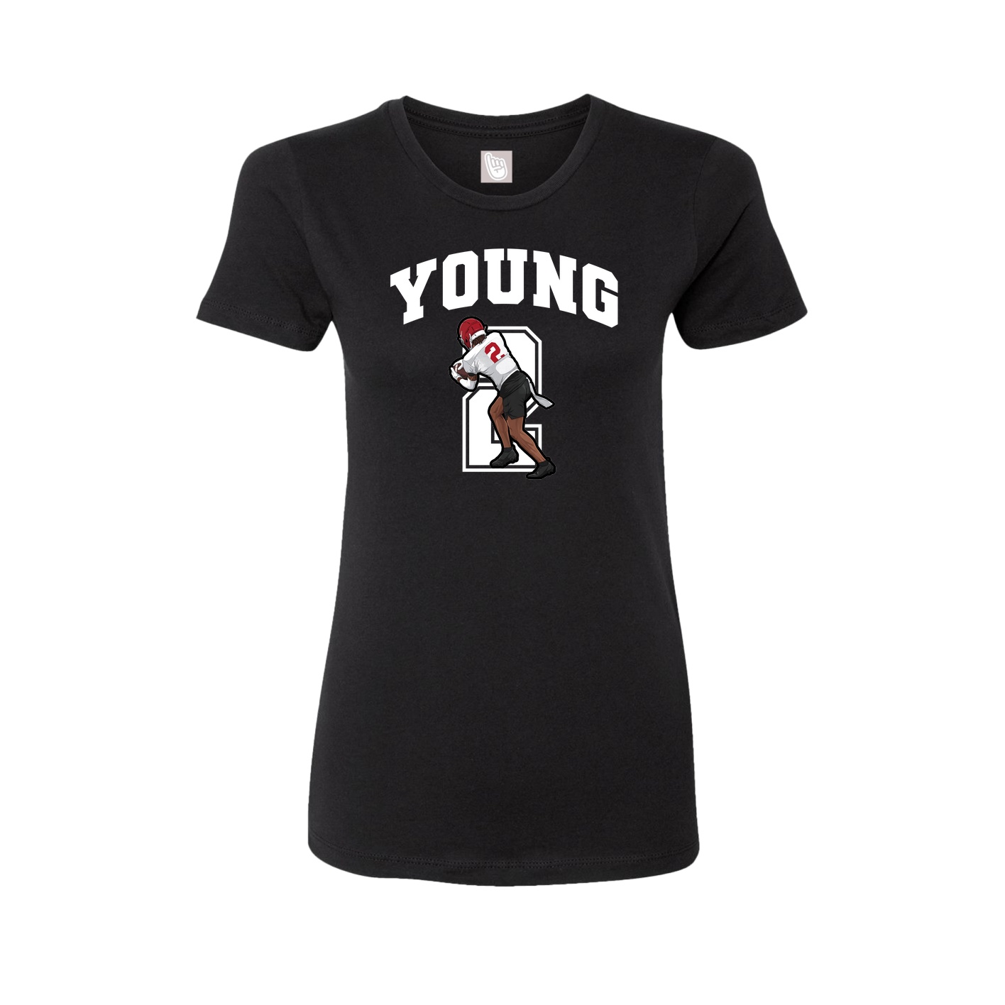 Fitted Women's Tee — Number in Black