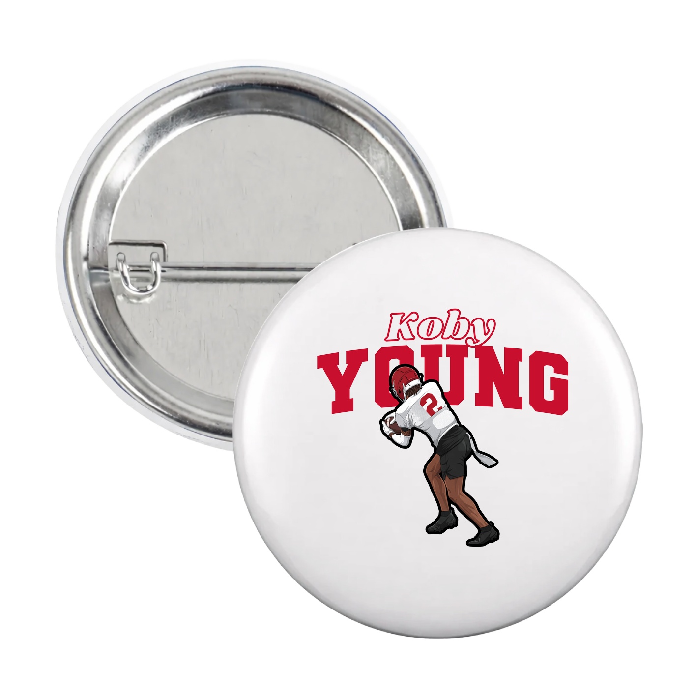 Game Day Button — Name Arch in White