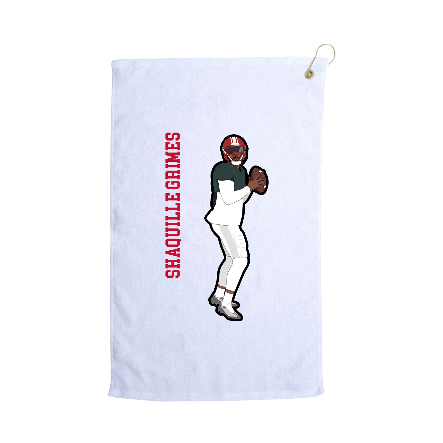 Golf Towel — Name Vertical in White