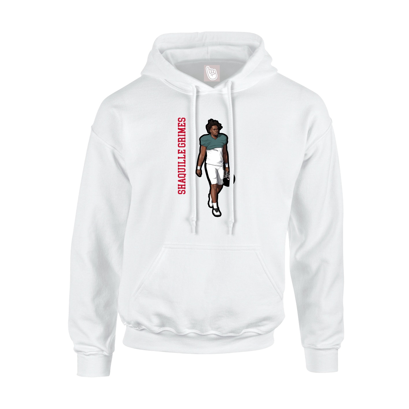Youth Hoodie — Name Vertical in White
