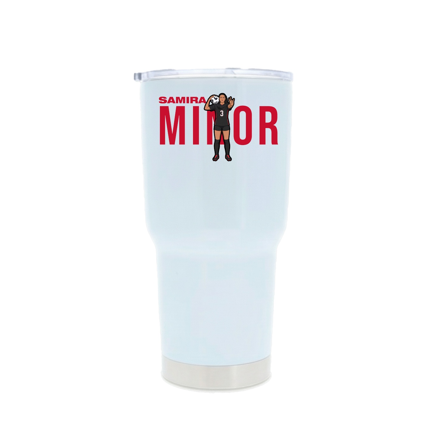 30oz Stainless Steel Tumbler — Player Name in White
