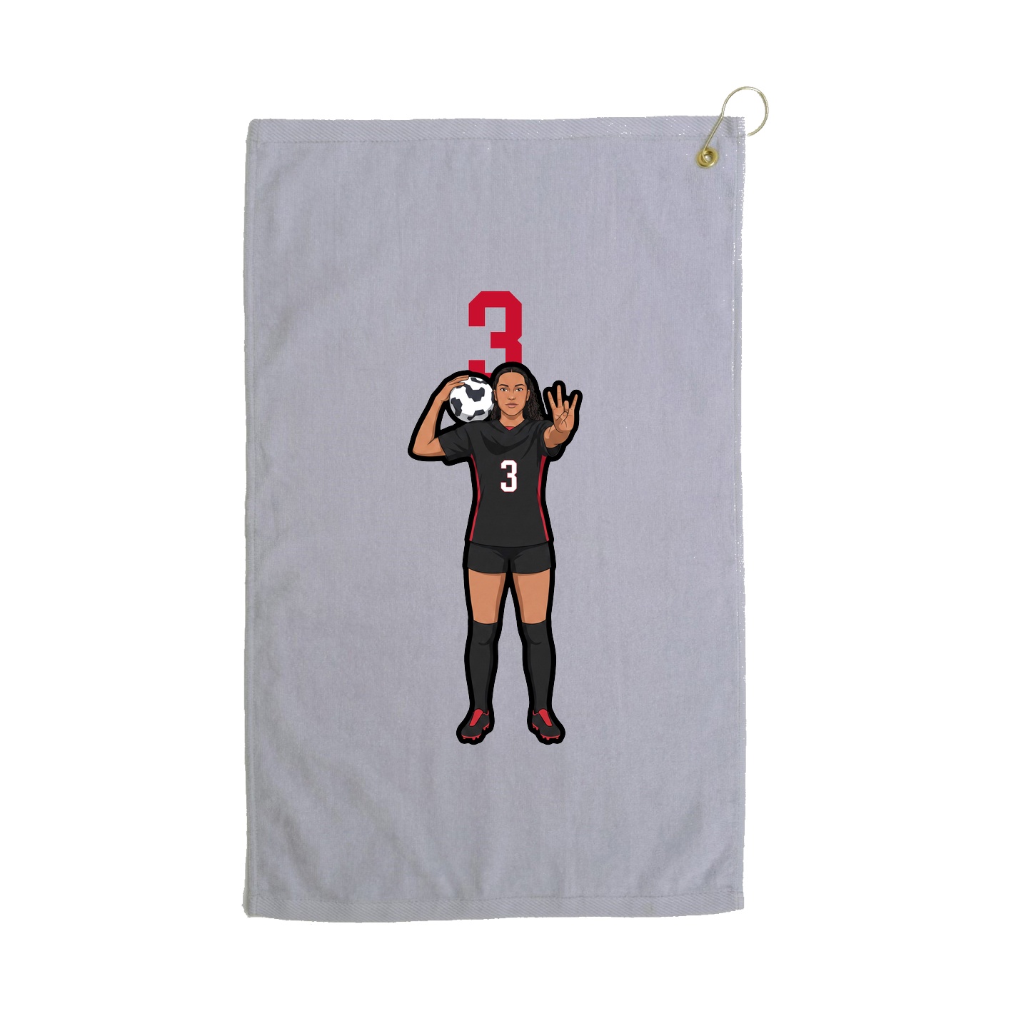 Golf Towel — Number Top in Grey