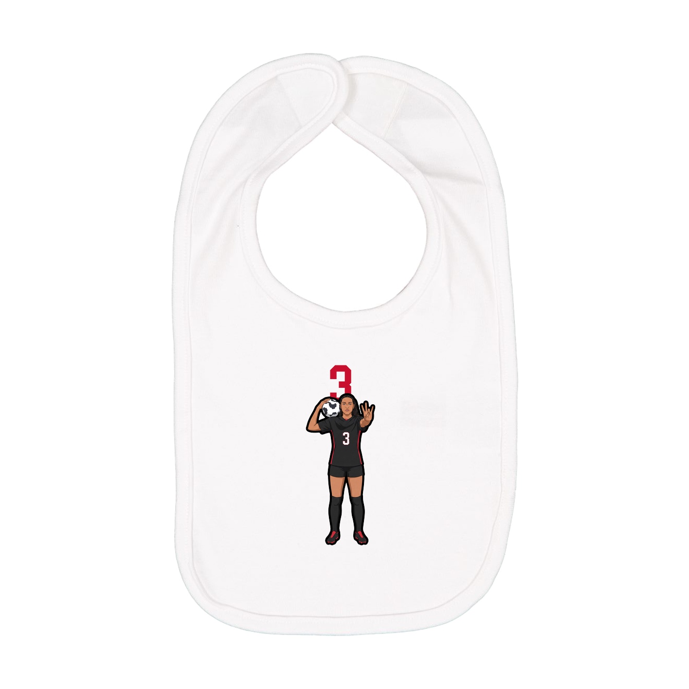 Infant Bib — Number Top in White