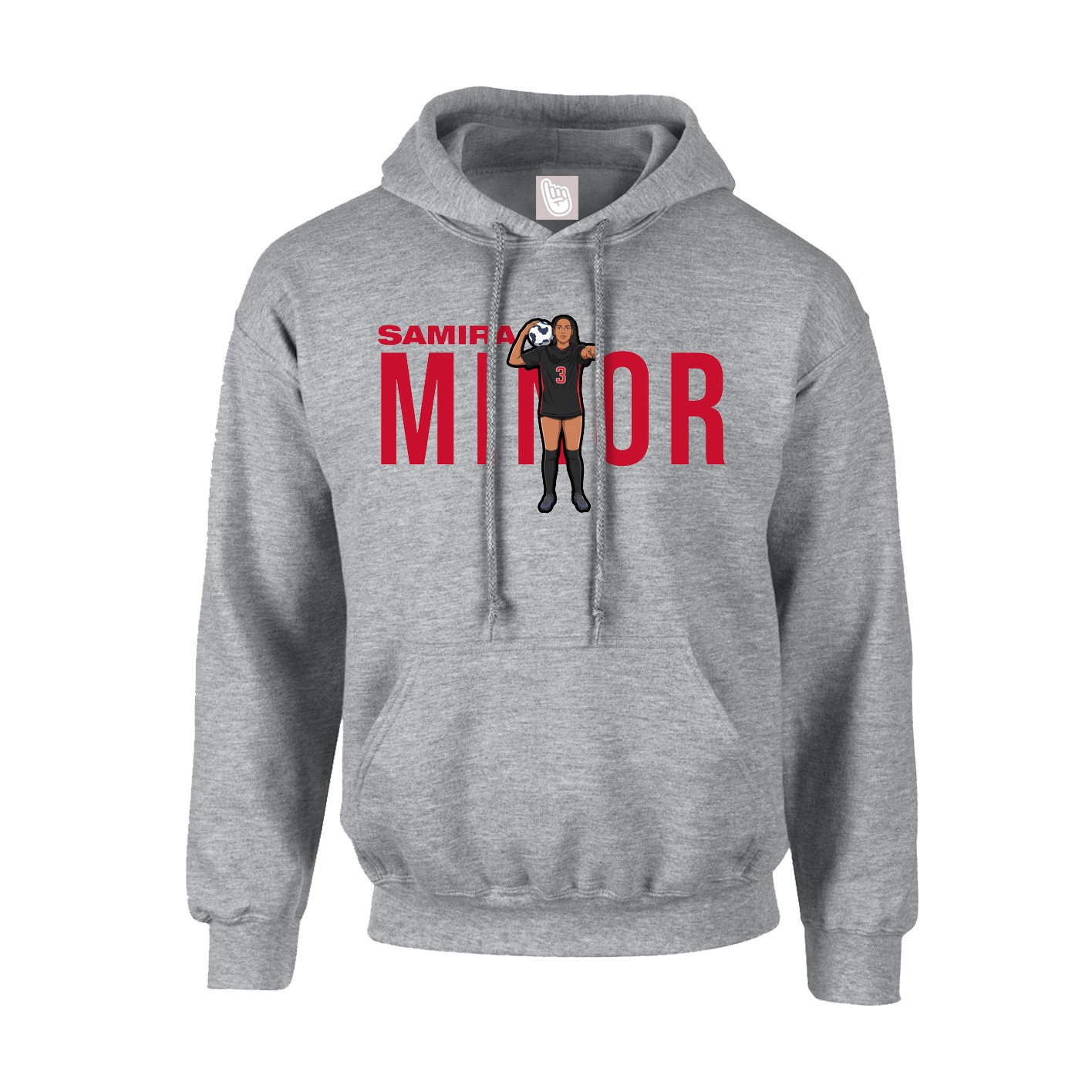 Hoodie — Player Name in Grey