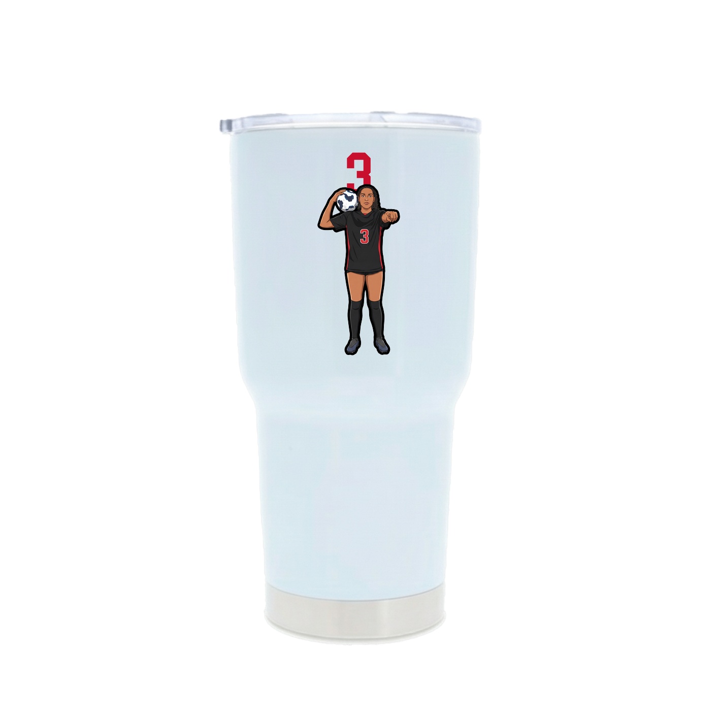 30oz Stainless Steel Tumbler — Number Top in White