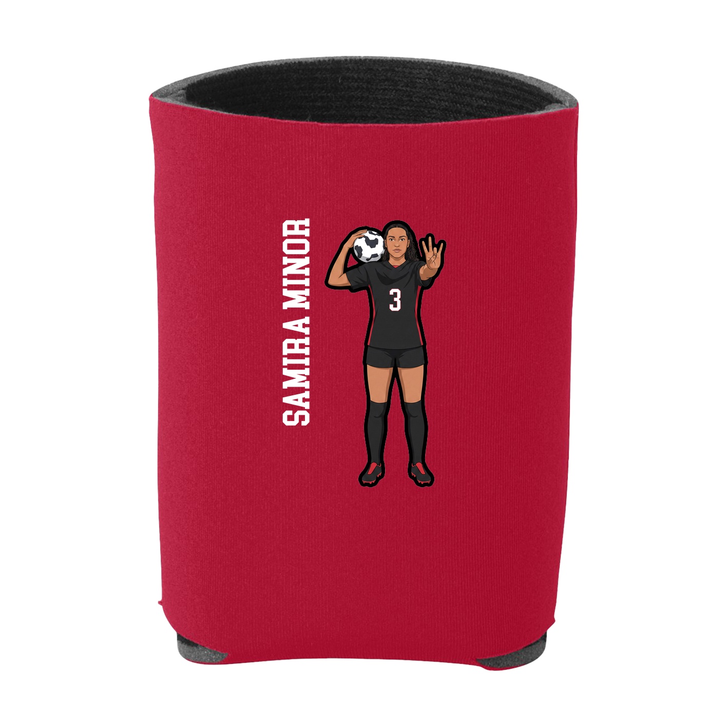 Can Holder — Name Vertical in Red