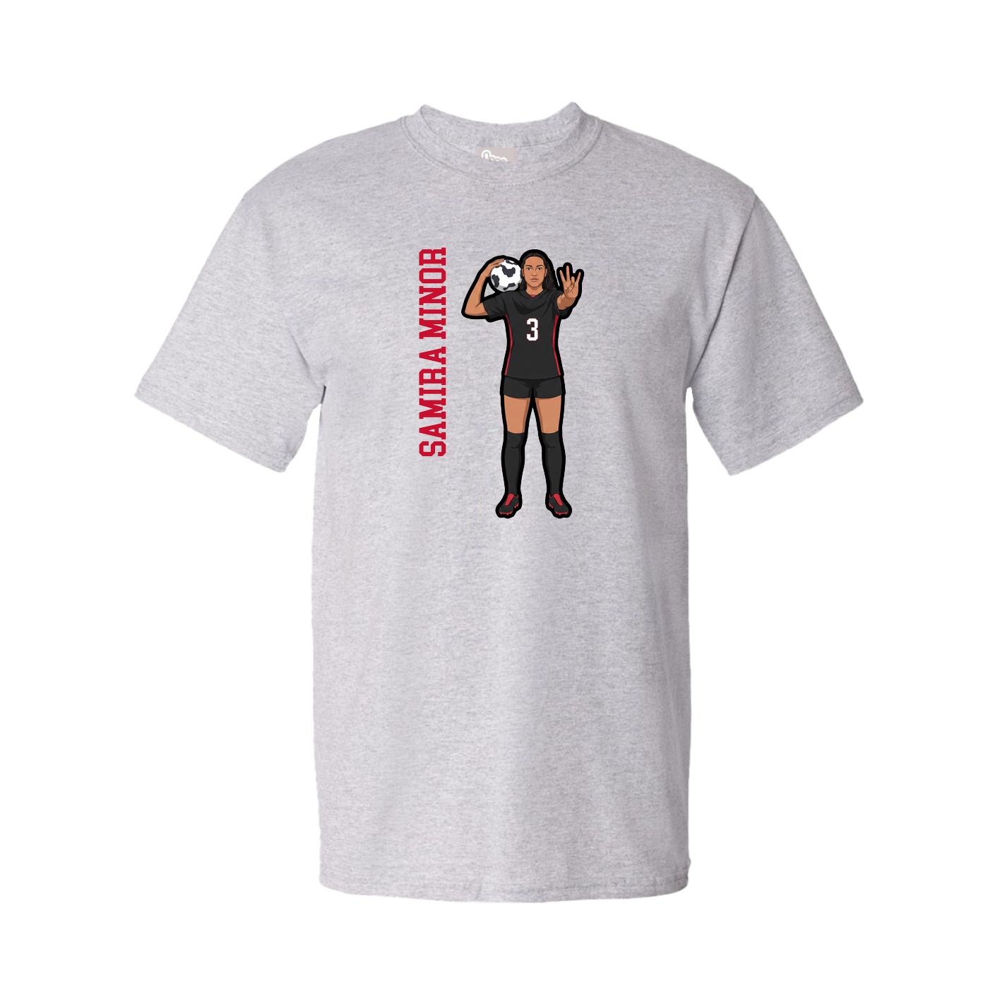 Youth Tee — Name Vertical in Grey