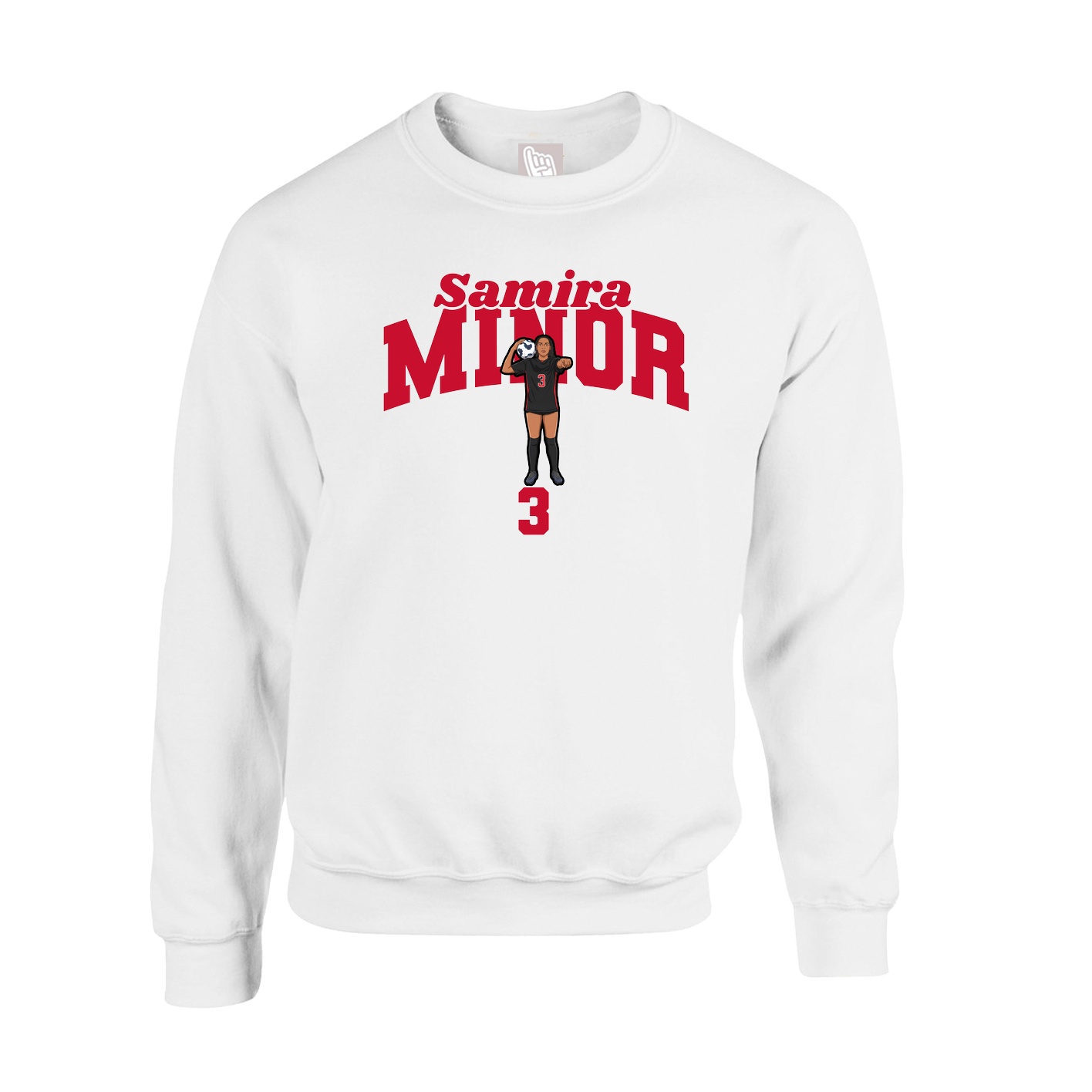 Fleece Crew — Signature Arch in White