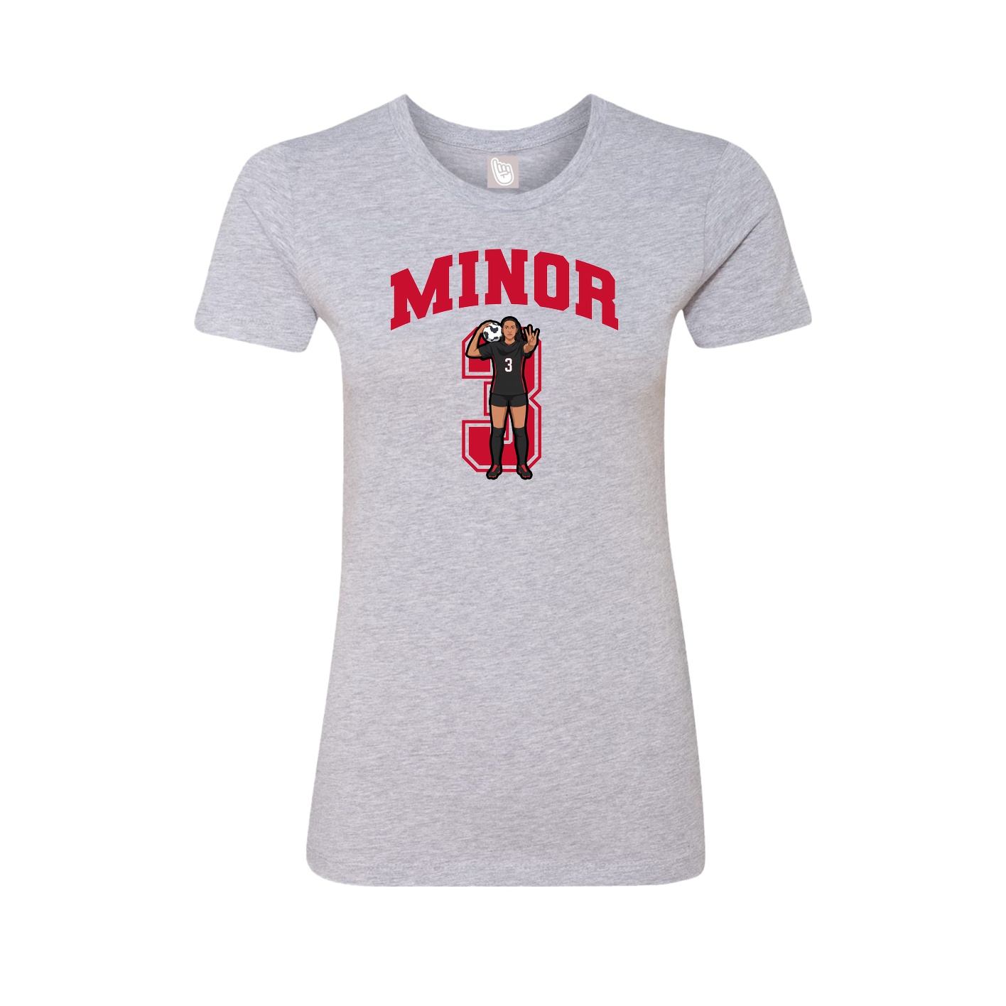 Fitted Women's Tee — Number in Grey