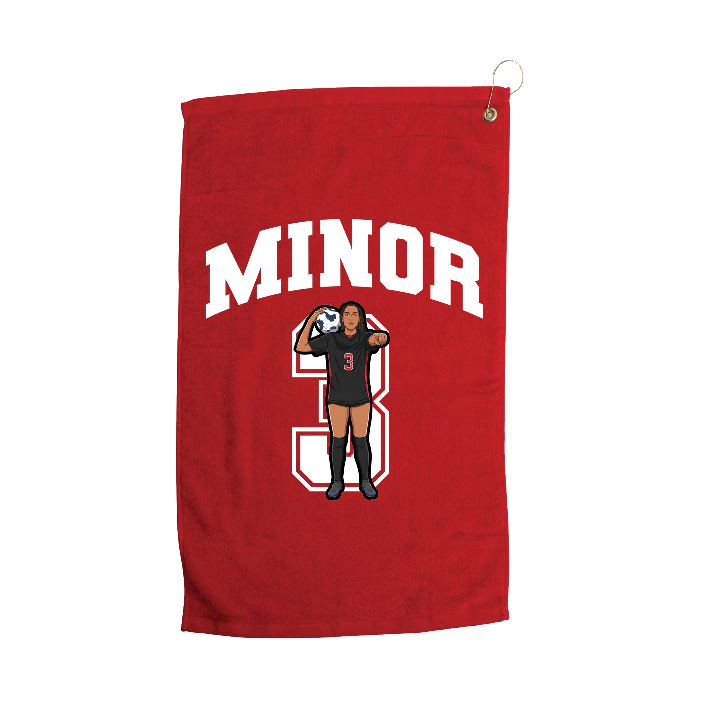 Golf Towel — Number in Red