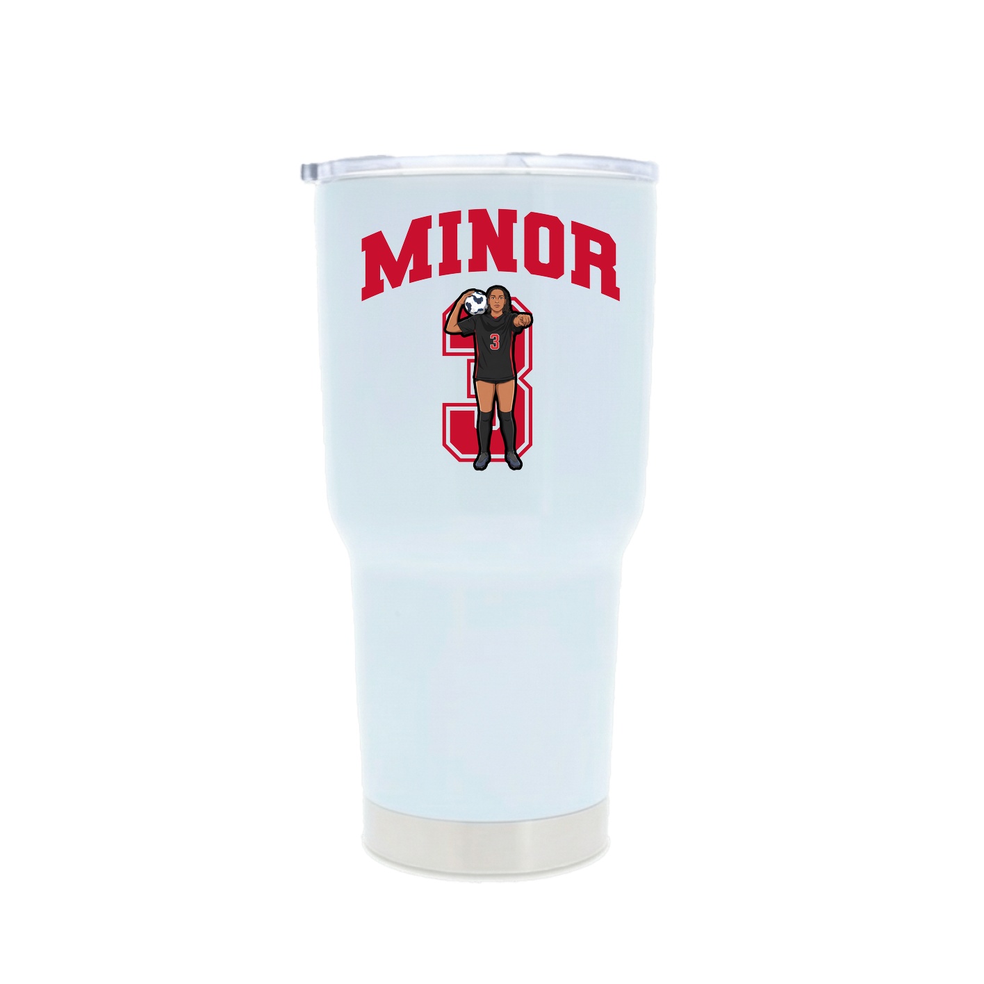 30oz Stainless Steel Tumbler — Number in White