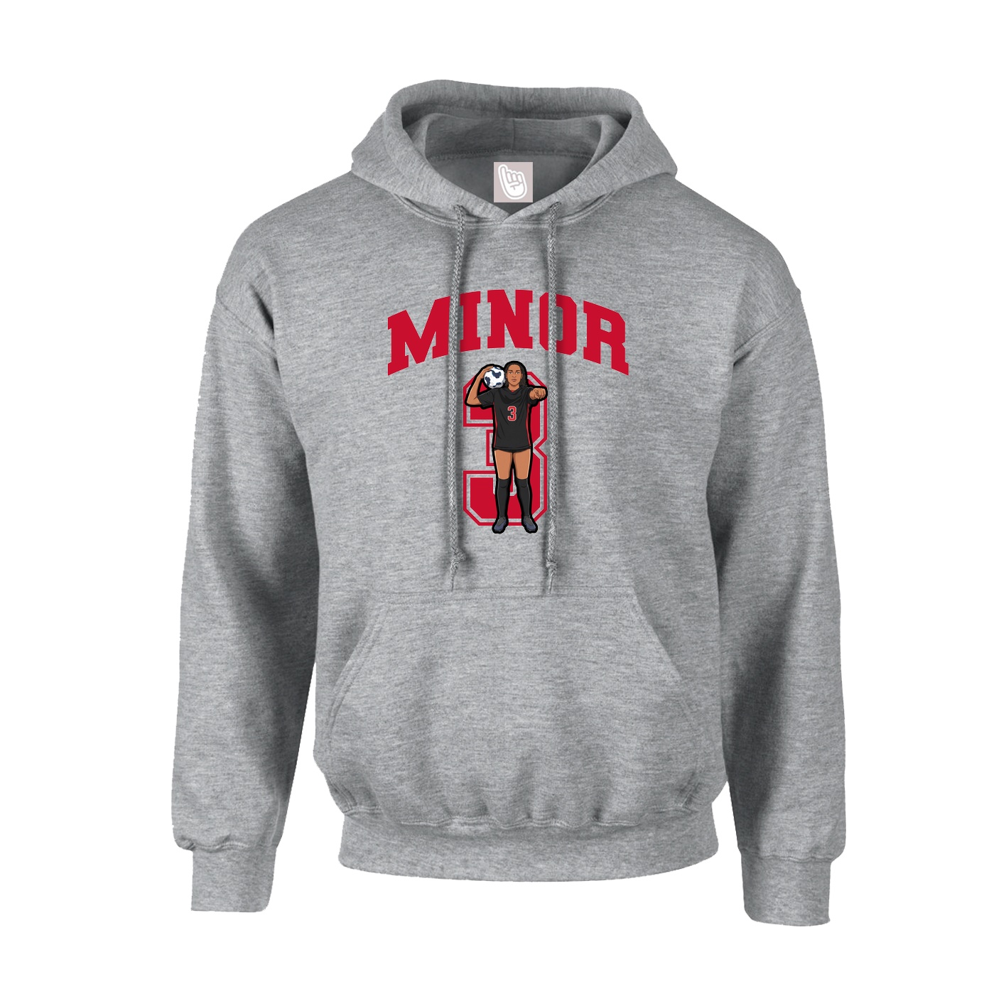 Hoodie — Number in Grey