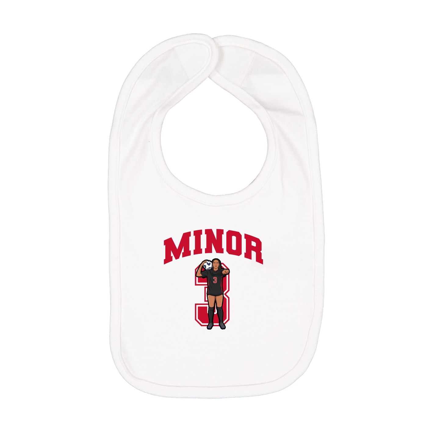 Infant Bib — Number in White