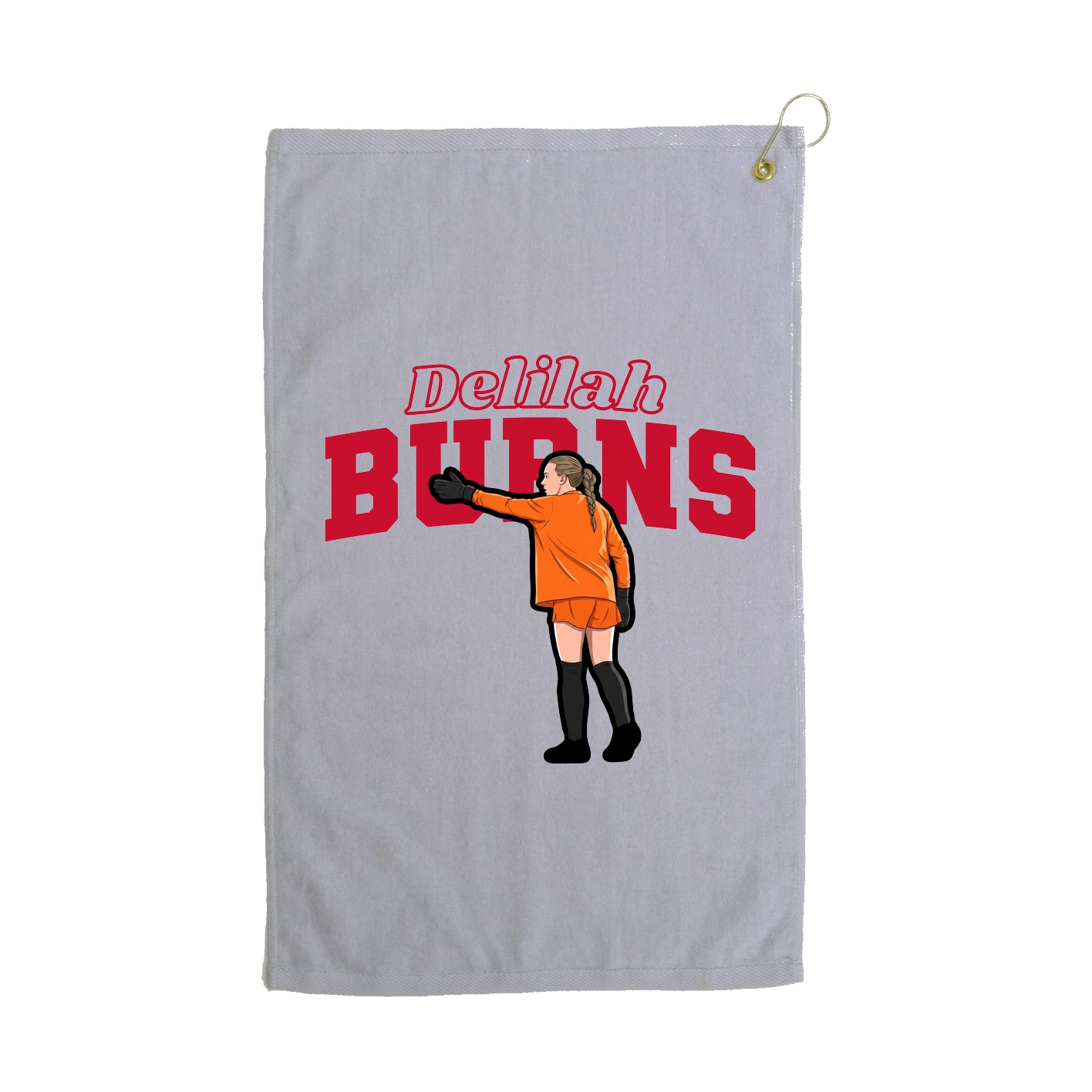 Golf Towel — Name Arch in Grey