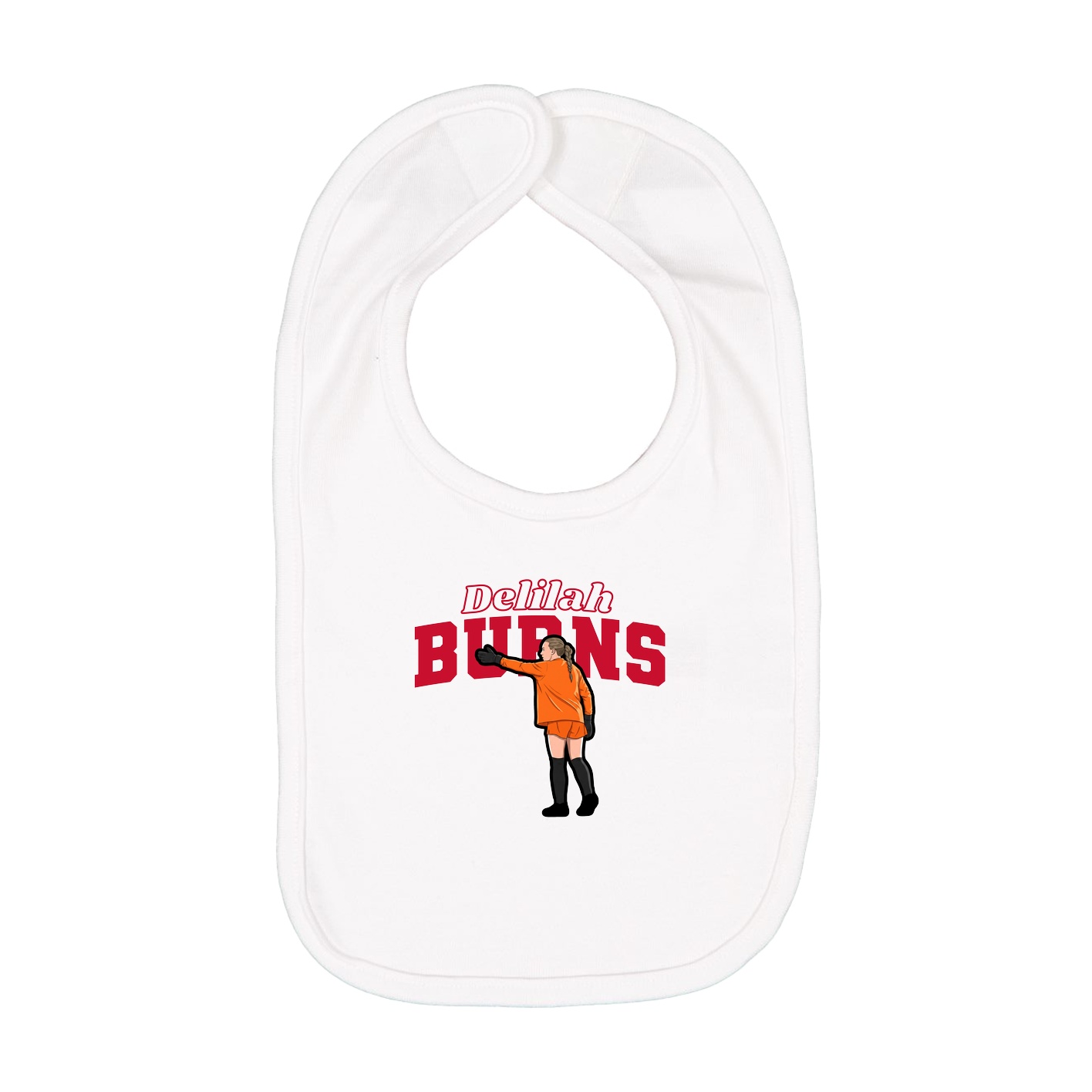 Infant Bib — Name Arch in White