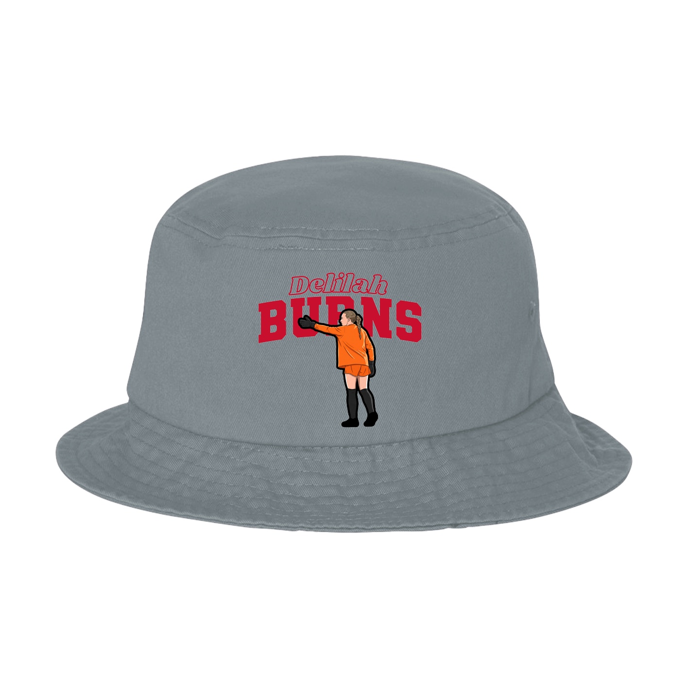Bucket Cap — Name Arch in Grey