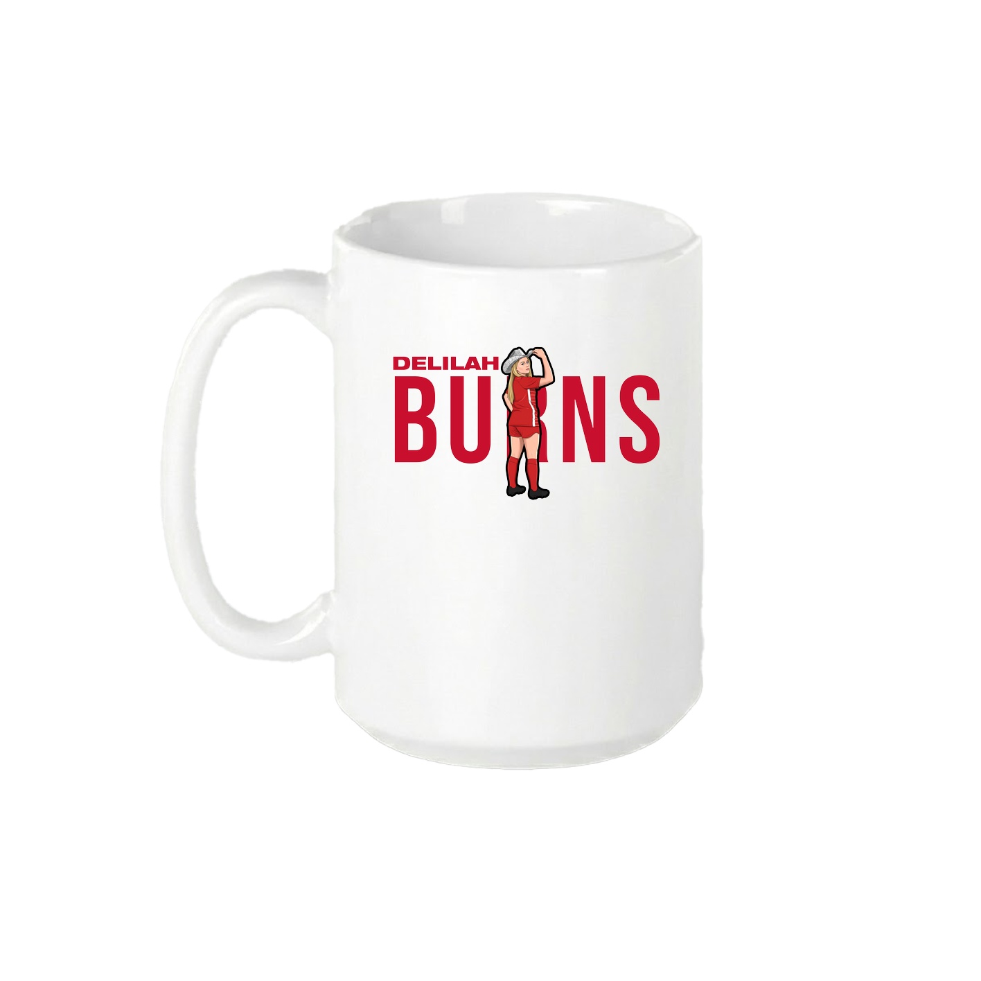 15oz Coffee Mug — Player Name in White