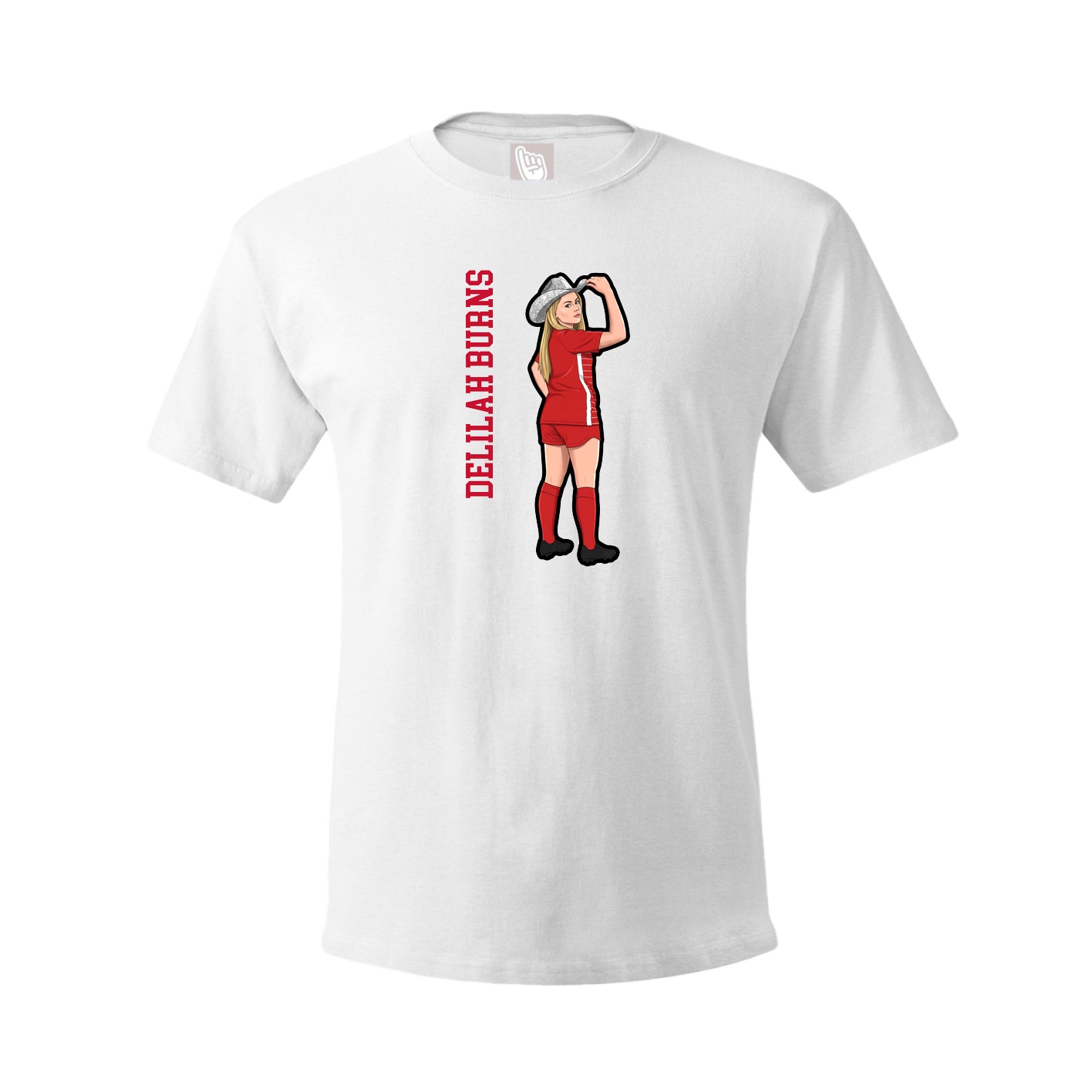Youth Tee — Name Vertical in White