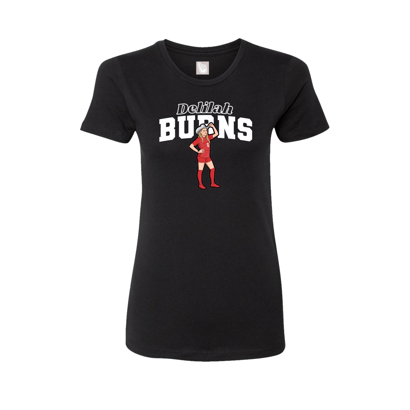 Fitted Women's Tee — Name Arch in Black