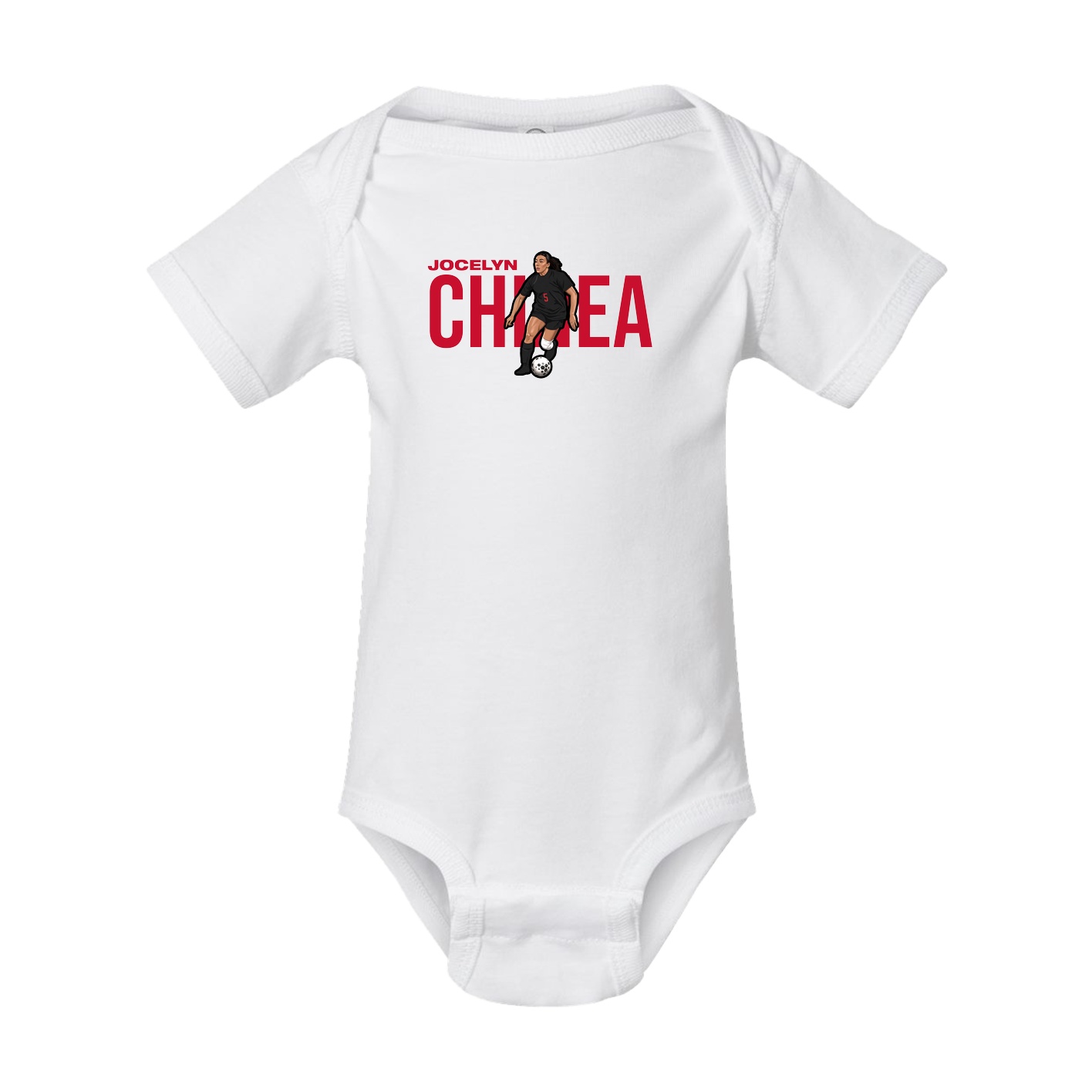 Baby Onesie — Player Name in White