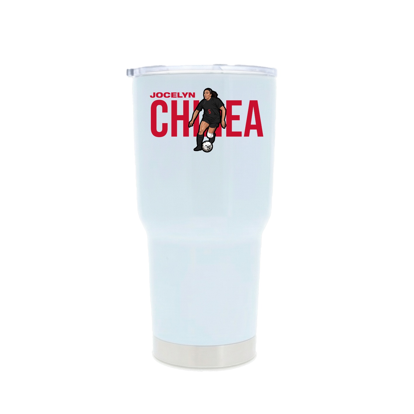 30oz Stainless Steel Tumbler — Player Name in White