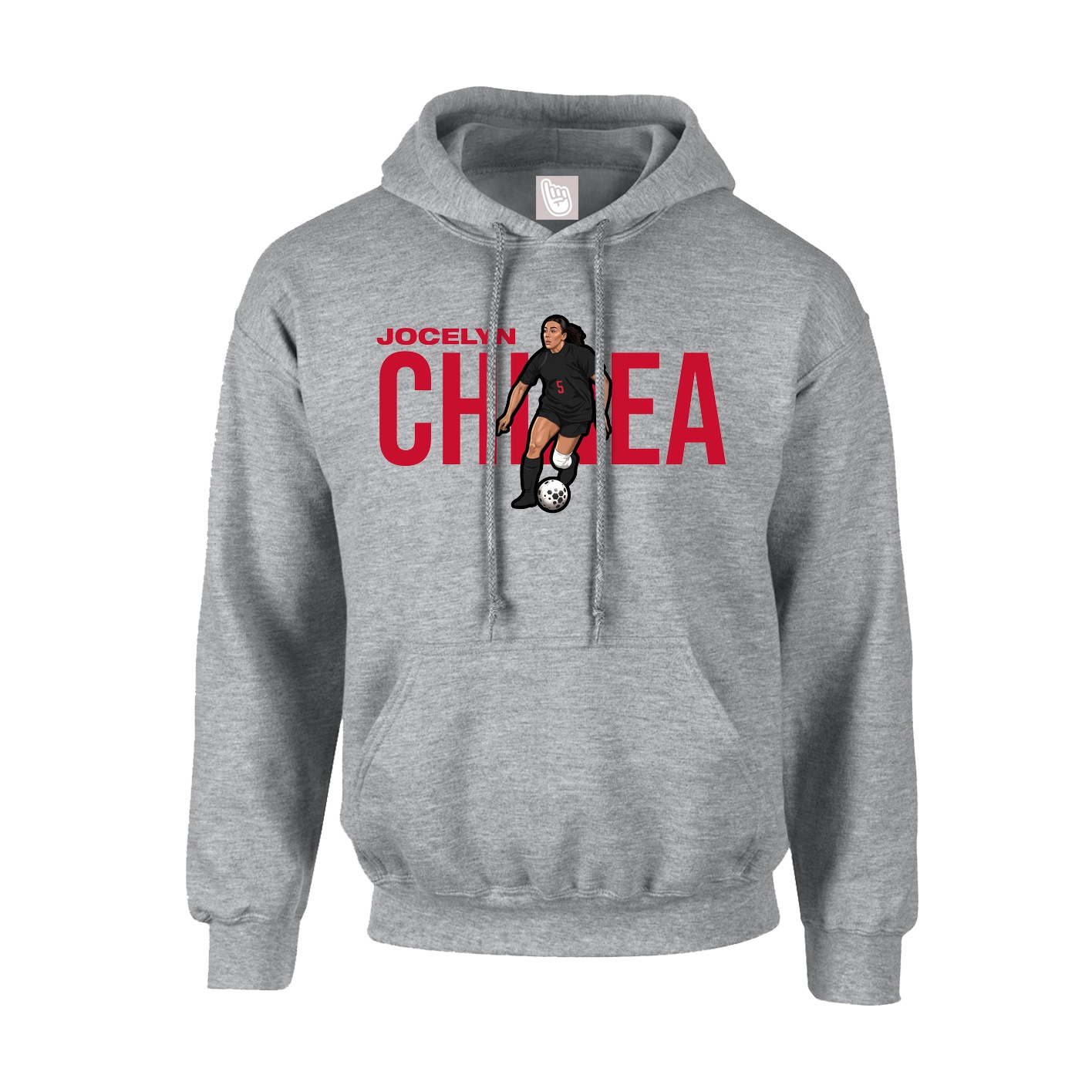 Youth Hoodie — Player Name in Grey