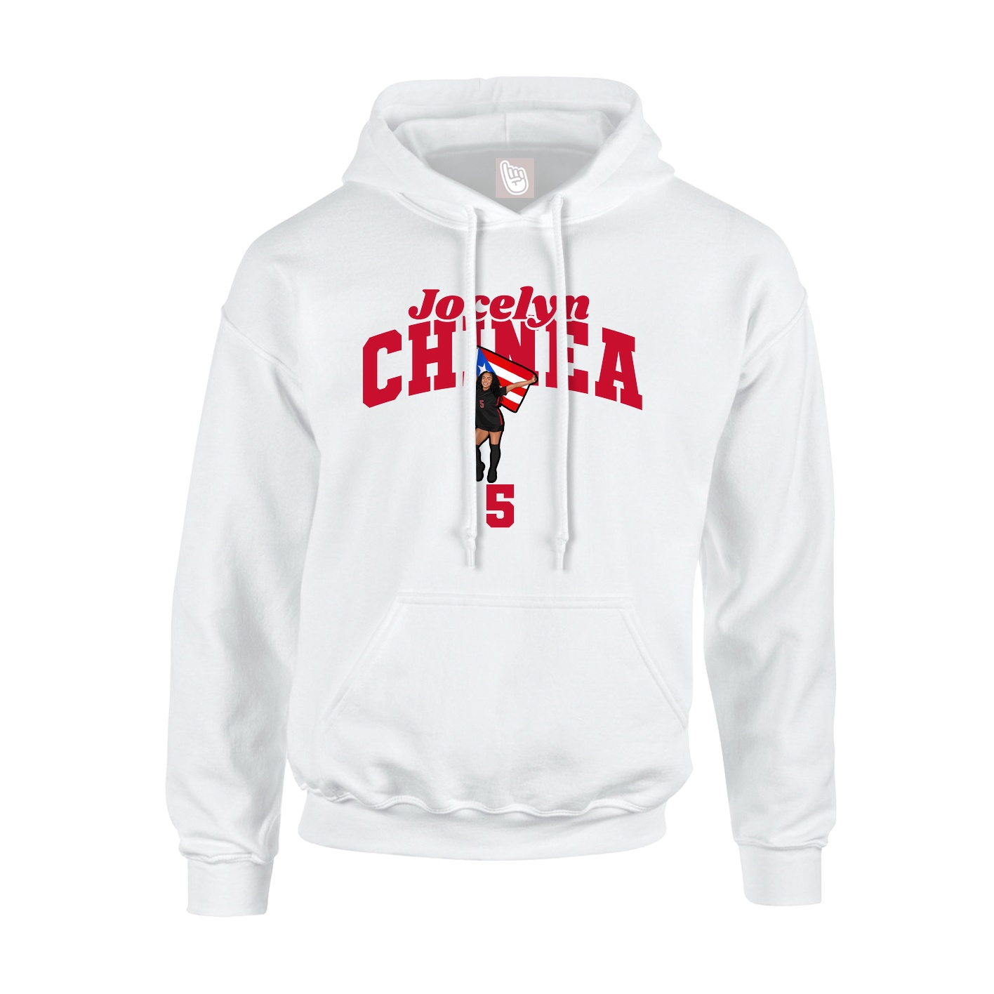 Youth Hoodie — Signature Arch in White