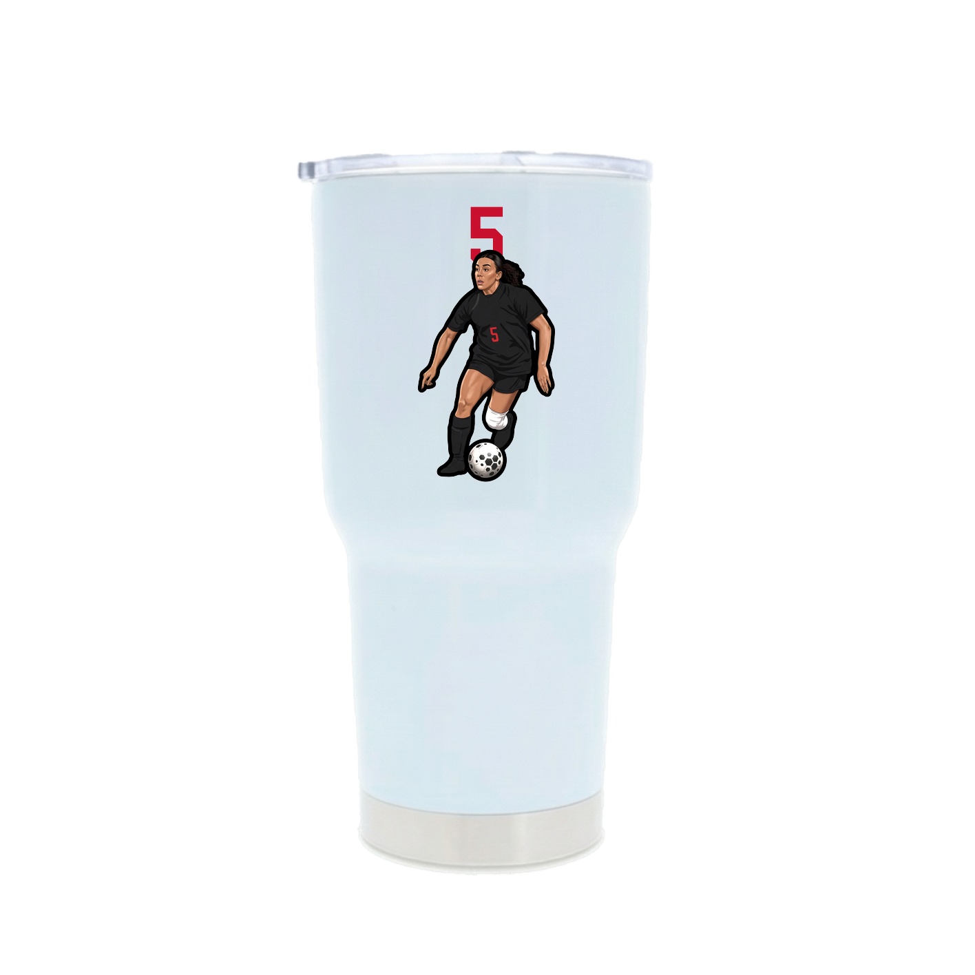 30oz Stainless Steel Tumbler — Number Top in White