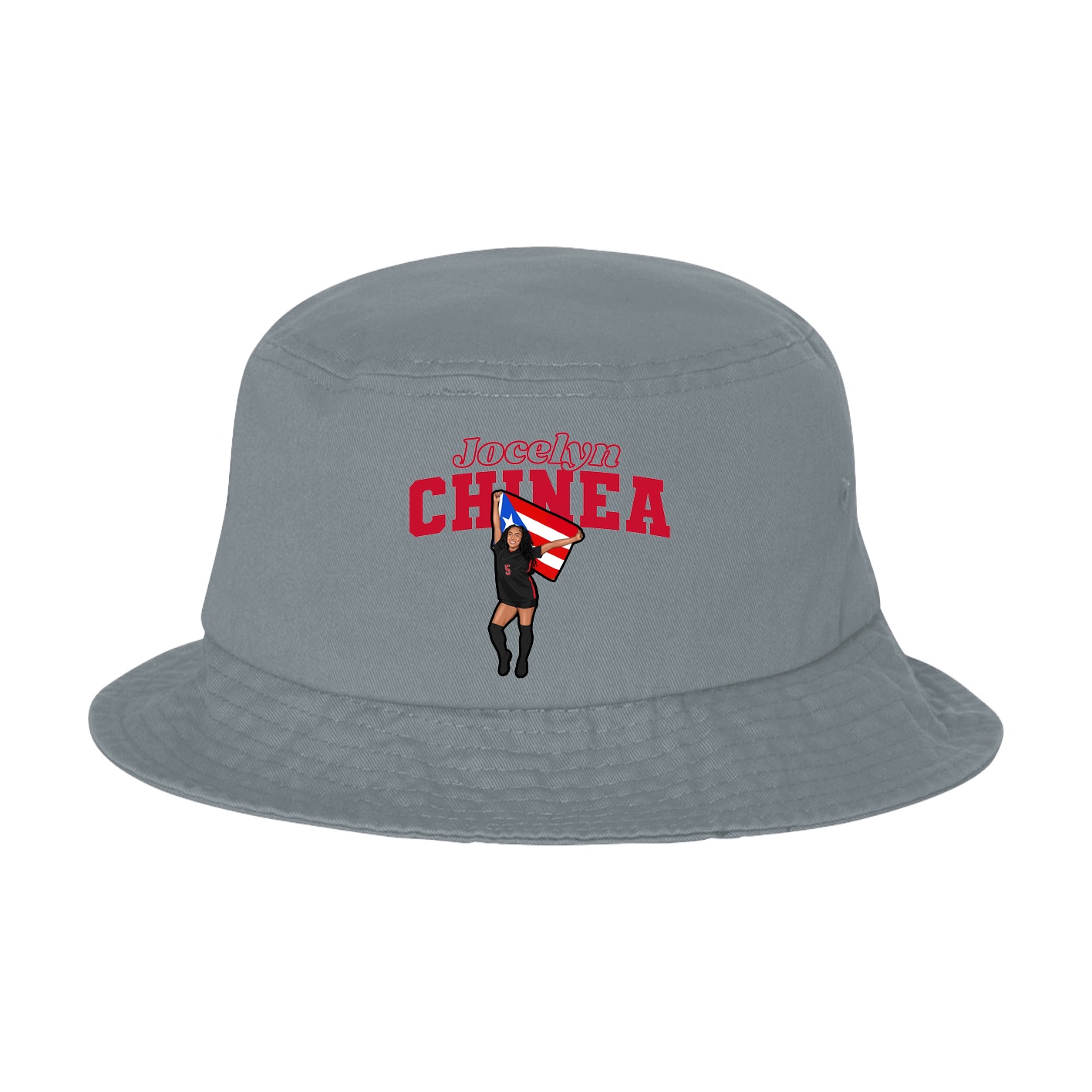 Bucket Cap — Name Arch in Grey