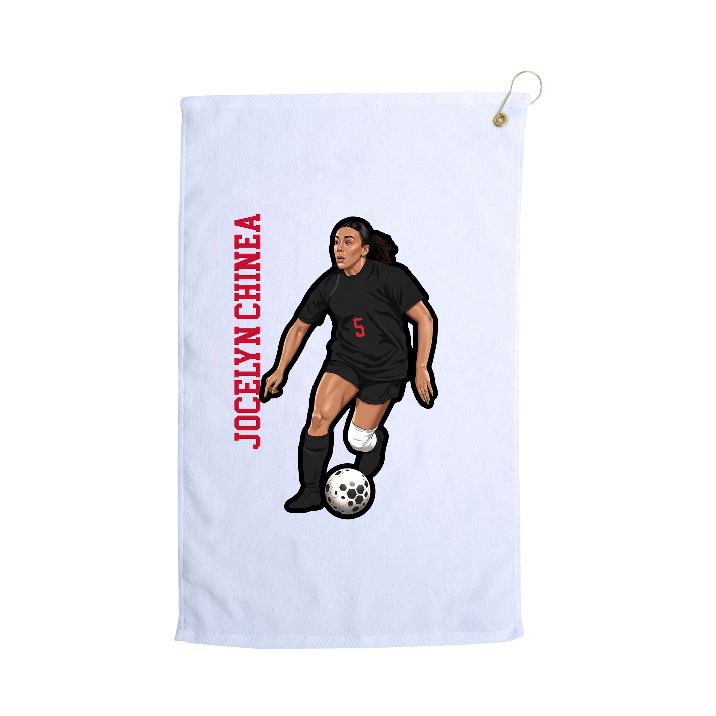 Golf Towel — Name Vertical in White