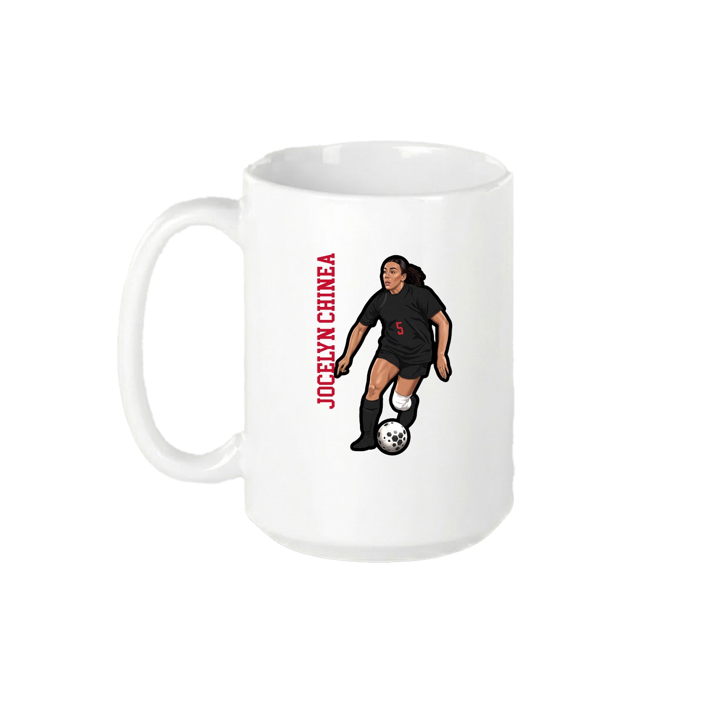 15oz Coffee Mug — Name Vertical in White