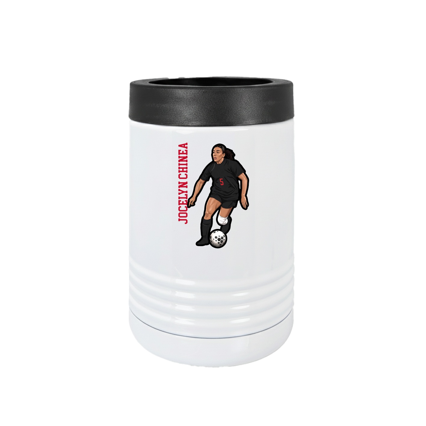 Beverage Holder — Name Vertical in White