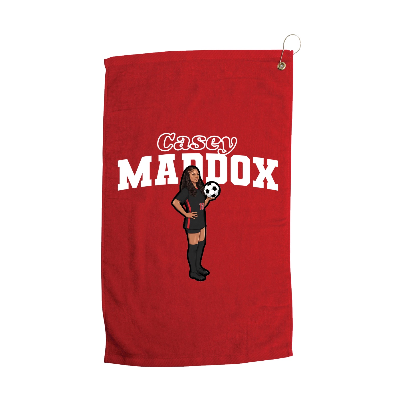 Golf Towel — Name Arch in Red