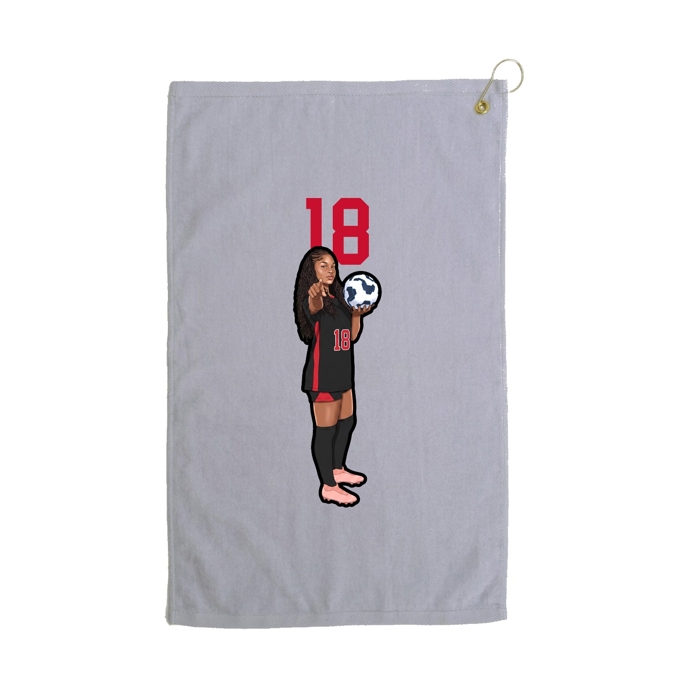 Golf Towel — Number Top in Grey