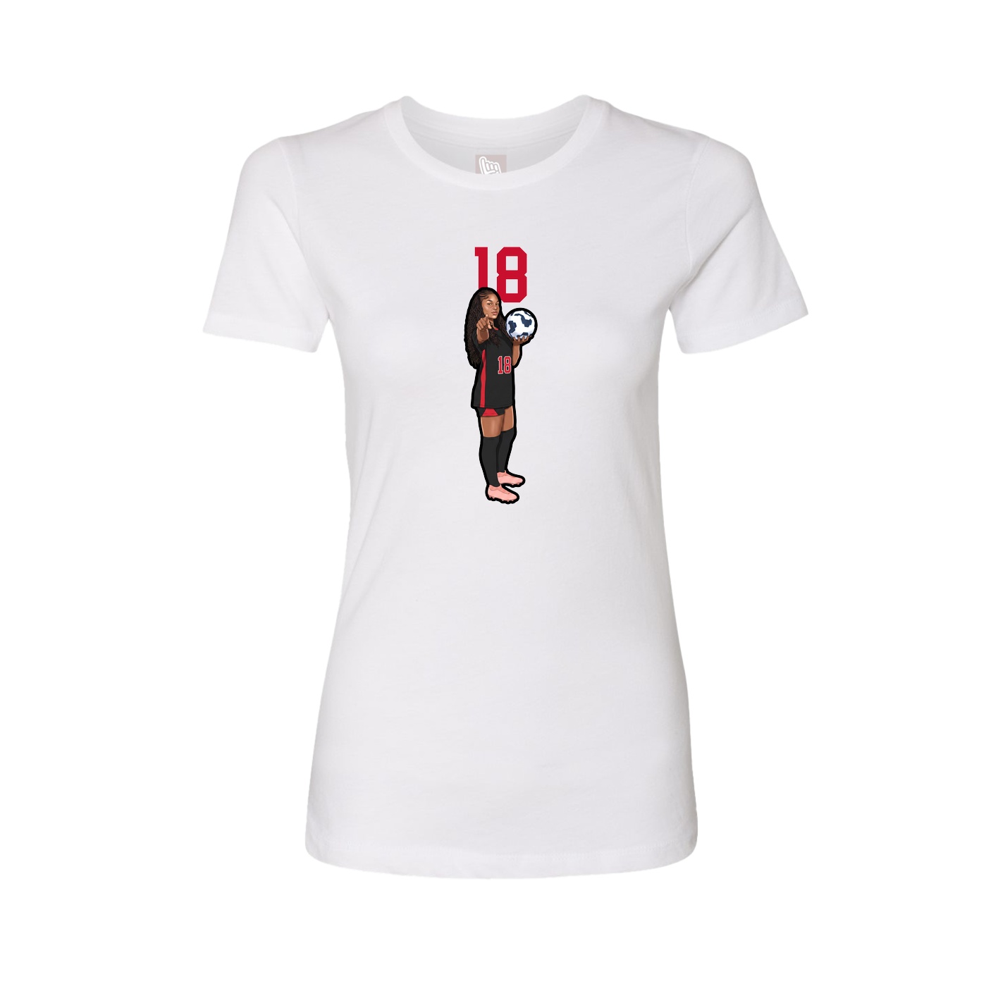 Fitted Women's Tee — Number Top in White