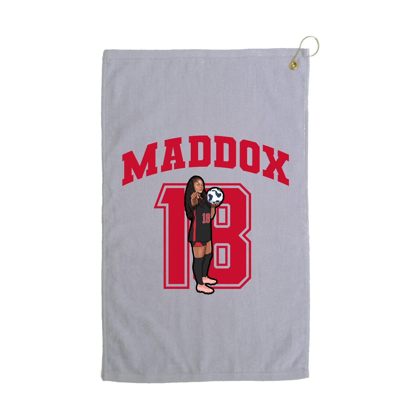Golf Towel — Number in Grey
