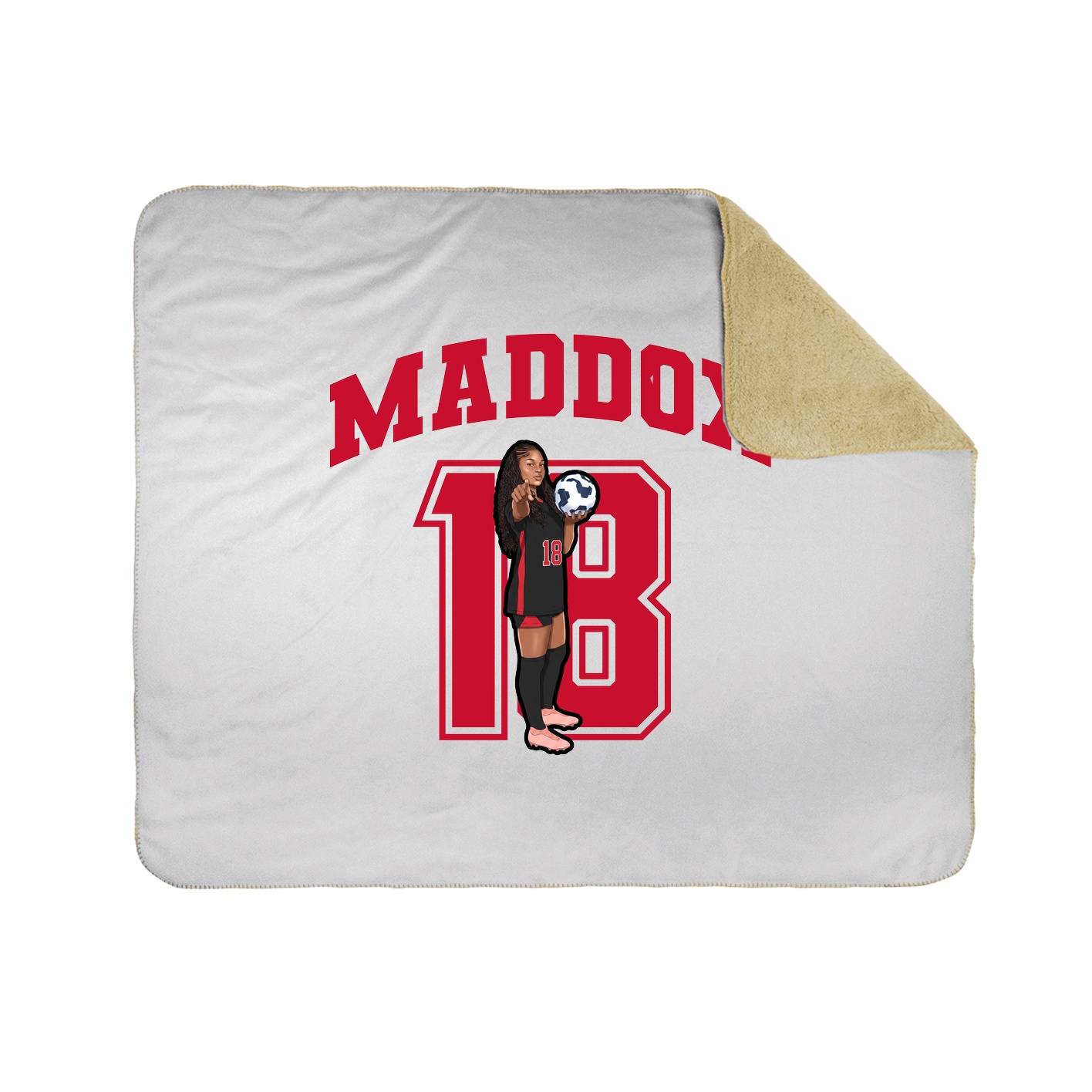 Throw Blanket — Number in White