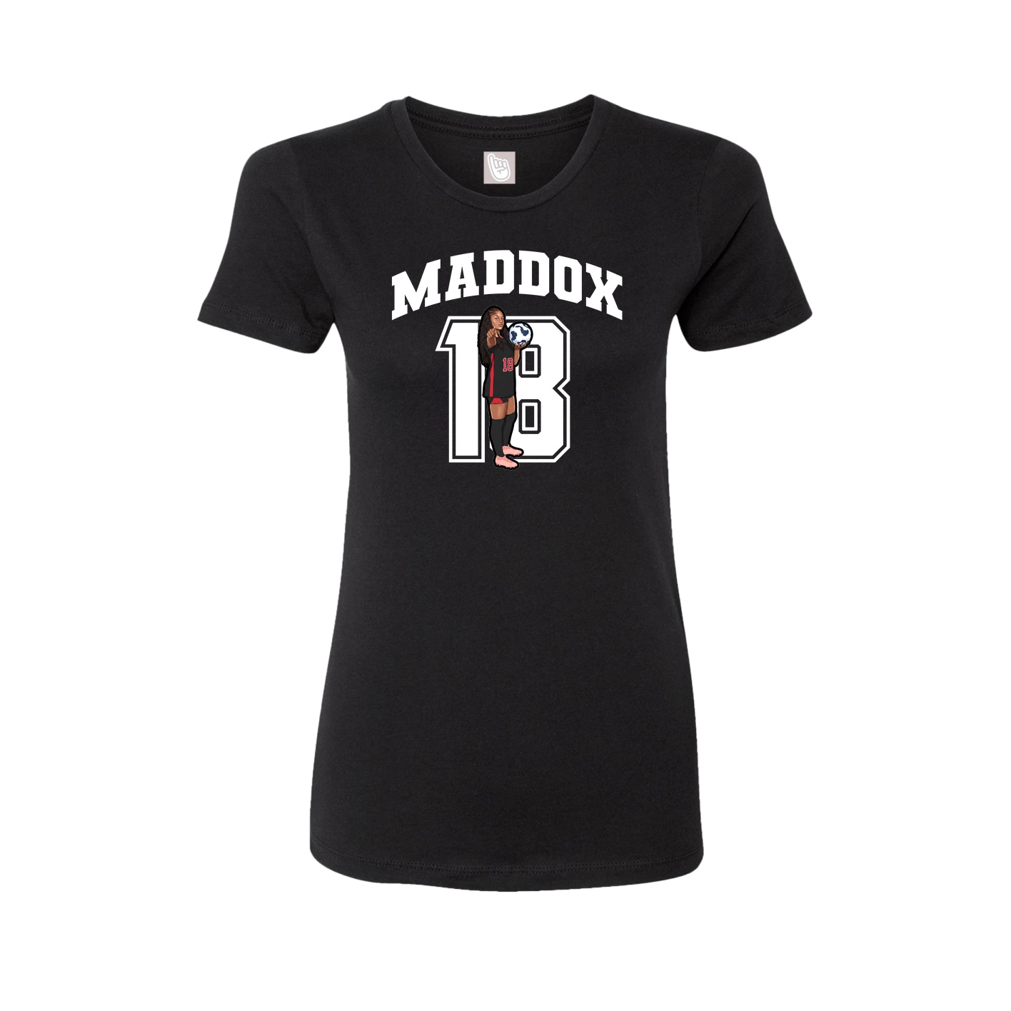 Fitted Women's Tee — Number in Black