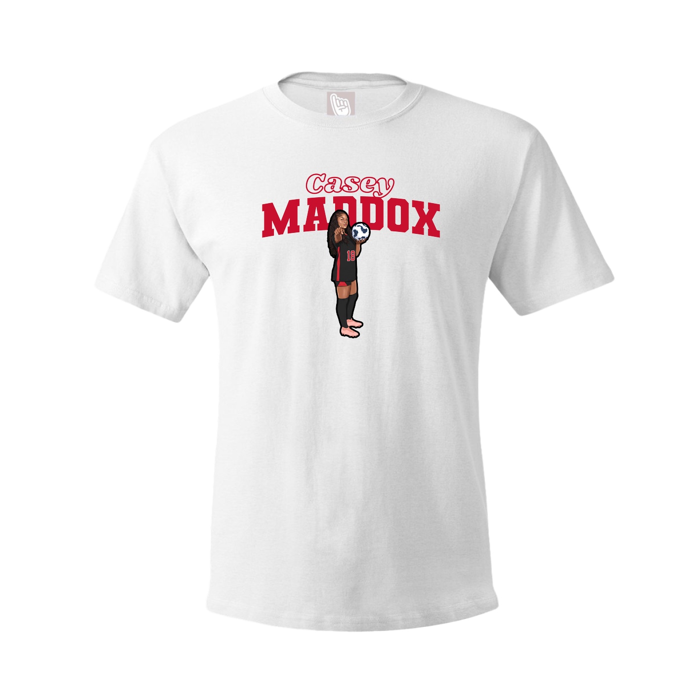 Youth Tee — Name Arch in White